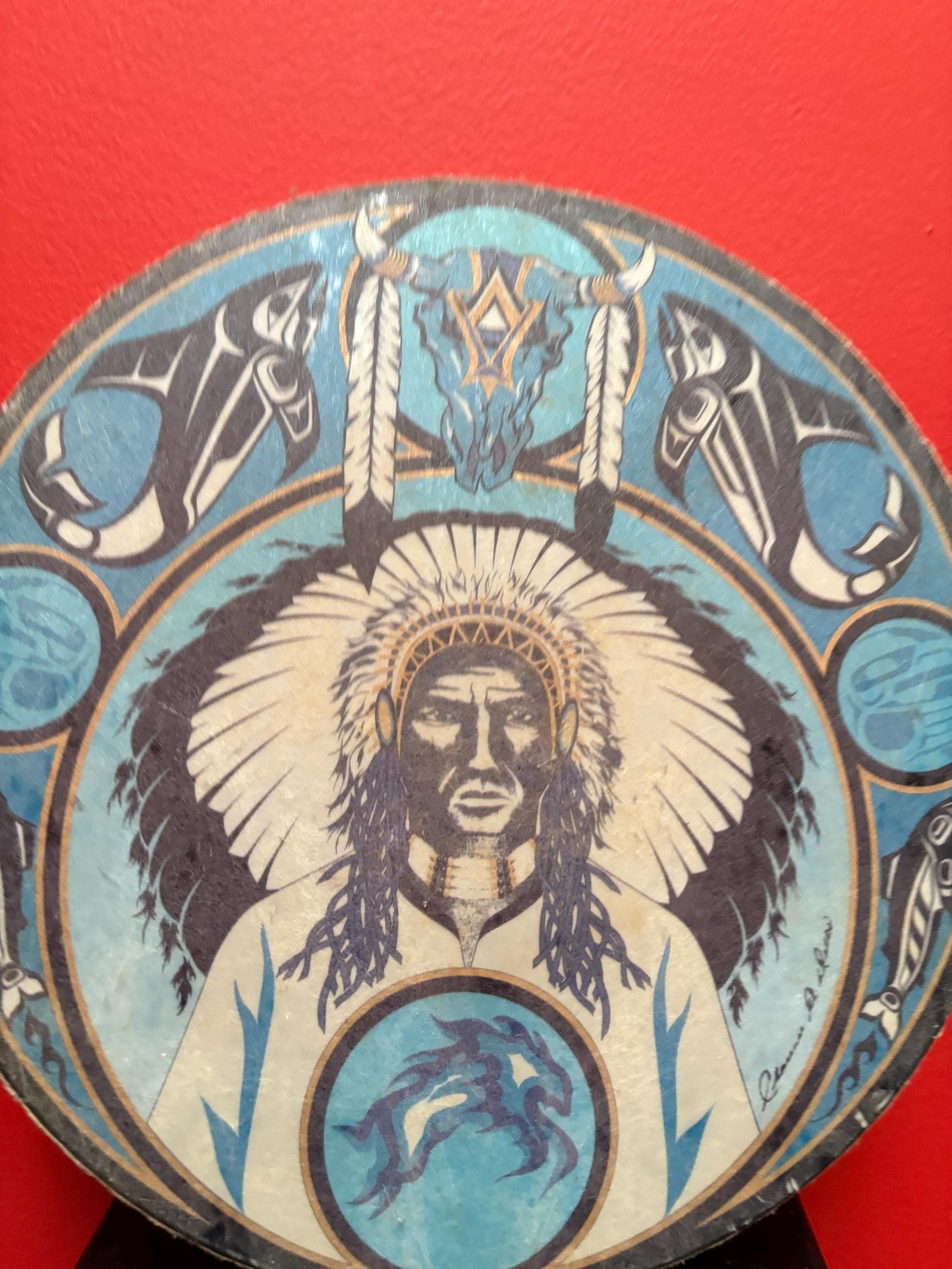 Fabulous indigenous first nations Pacific northwest coast  drum with amazing sound  cool piece