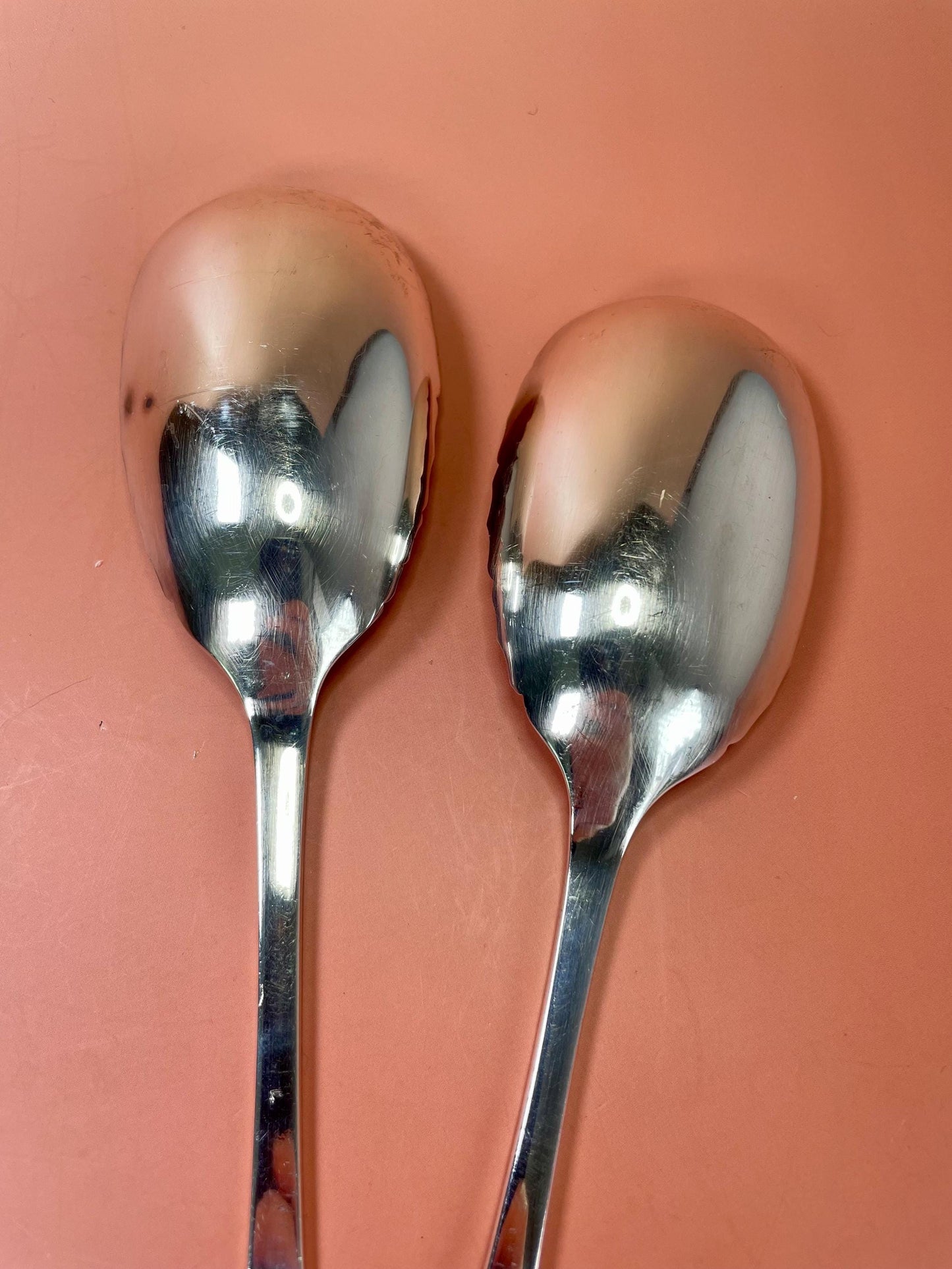 Lovely pair 9 inch long silver plated spoons  wonderful gift