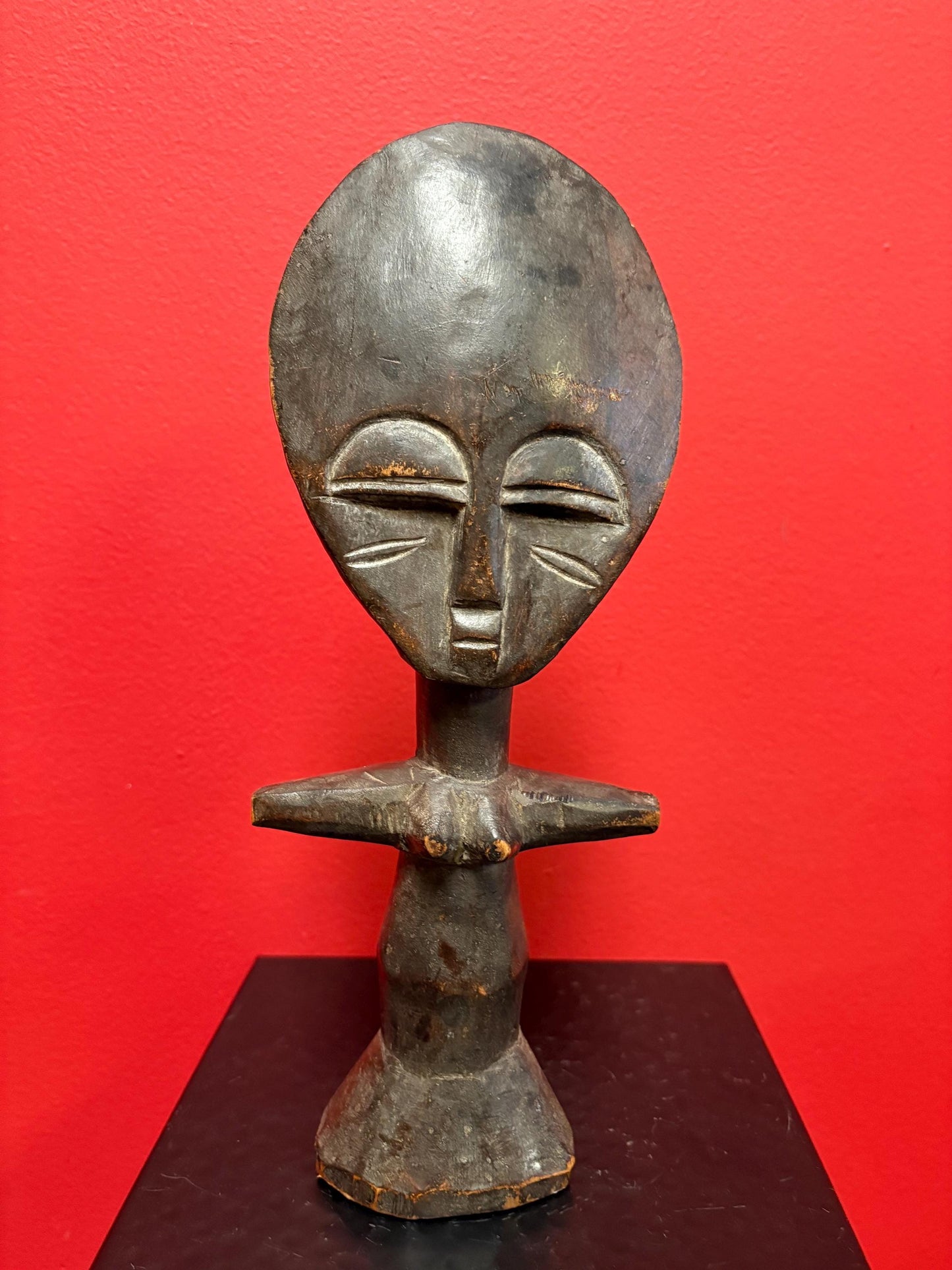 Beautiful African authentic Ashanti doll  11 inches high and a tribal beauty  nice patina  good antique condition