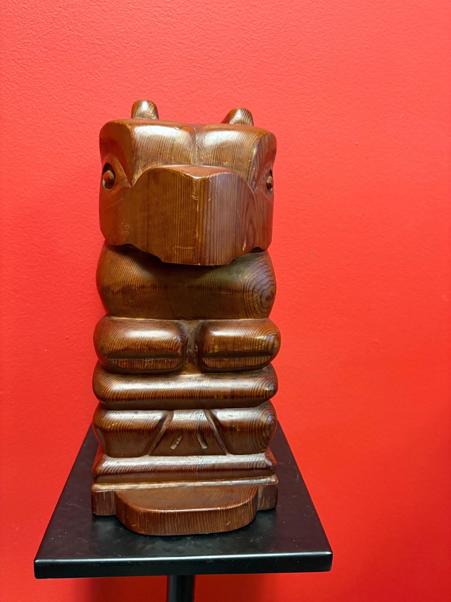 Lovely 11.5 x 5.5 inch indigenous First Nations totem  crazy cool with thunderbird and bear imagery - all one piece  wow