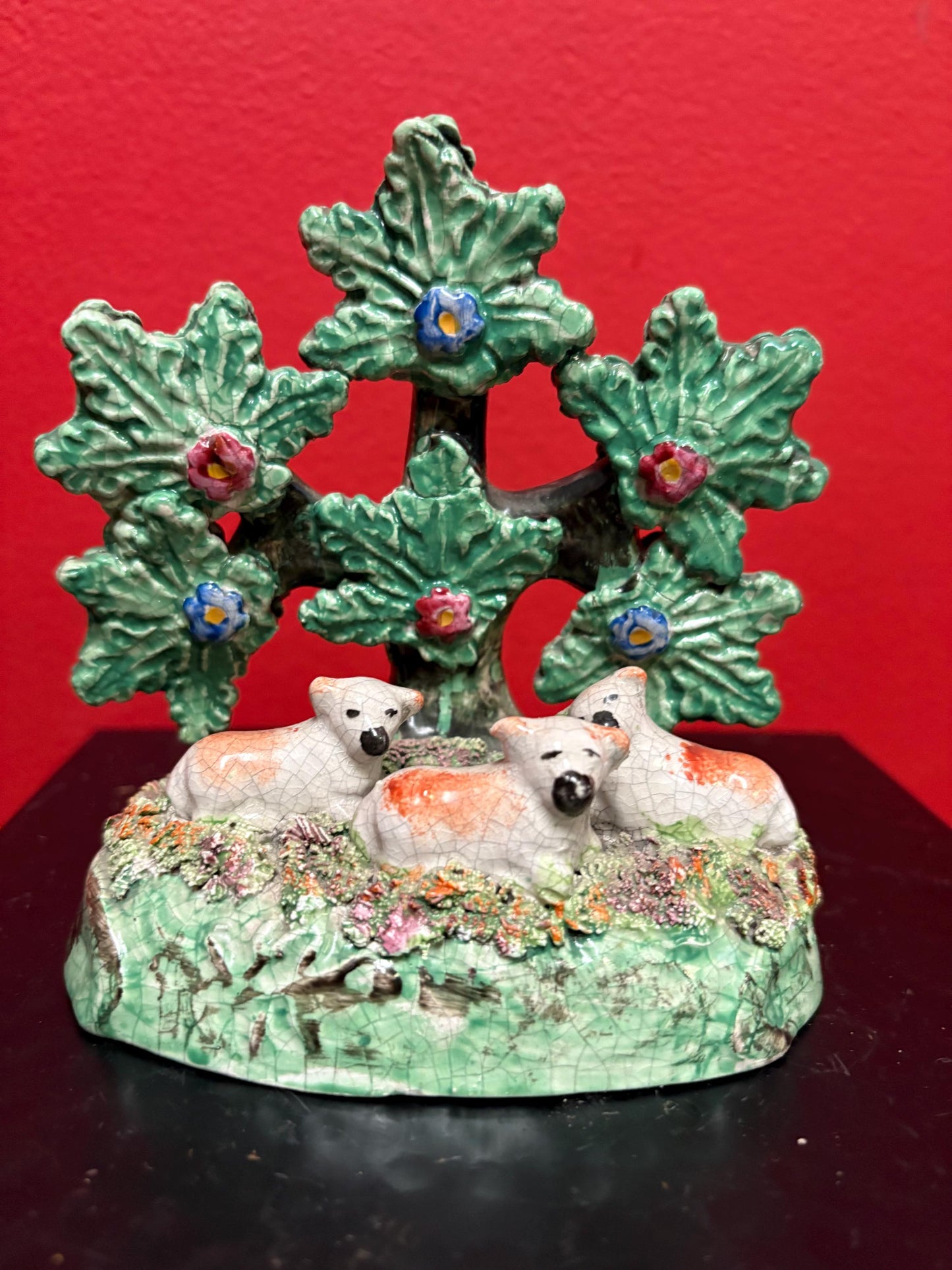 A 6 inch tall antique Staffordshire statue  great antique condition - one tiny chip