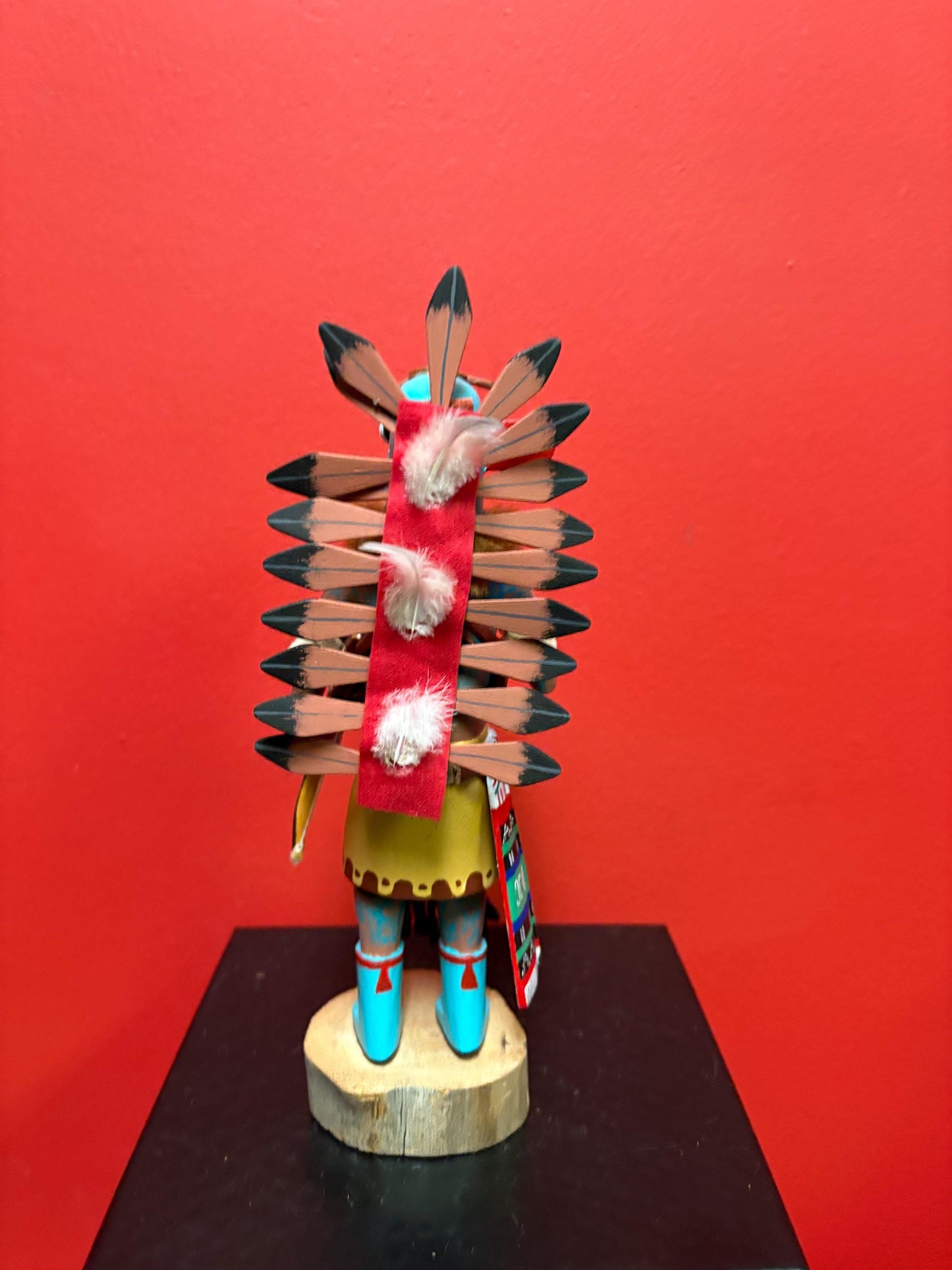 Lovely signed indigenous American hopi kachina doll missing ear   11 inches tall