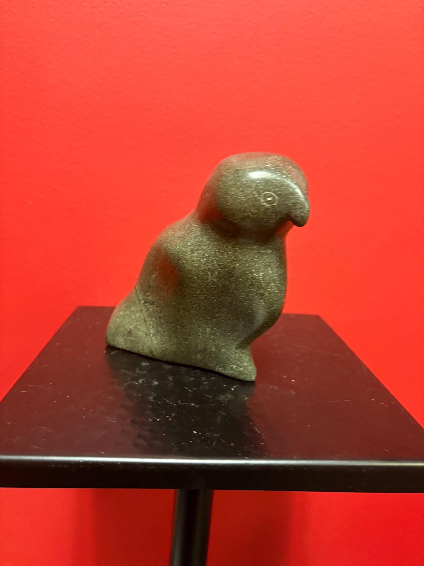 Lovely Inuit soapstone bird in good condition  5 inches high