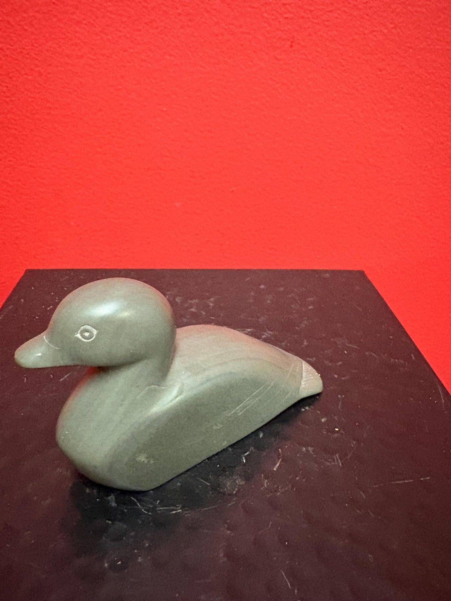 Indigenous Inuit 4 x 3 high soapstone bird  good condition and signed and good value