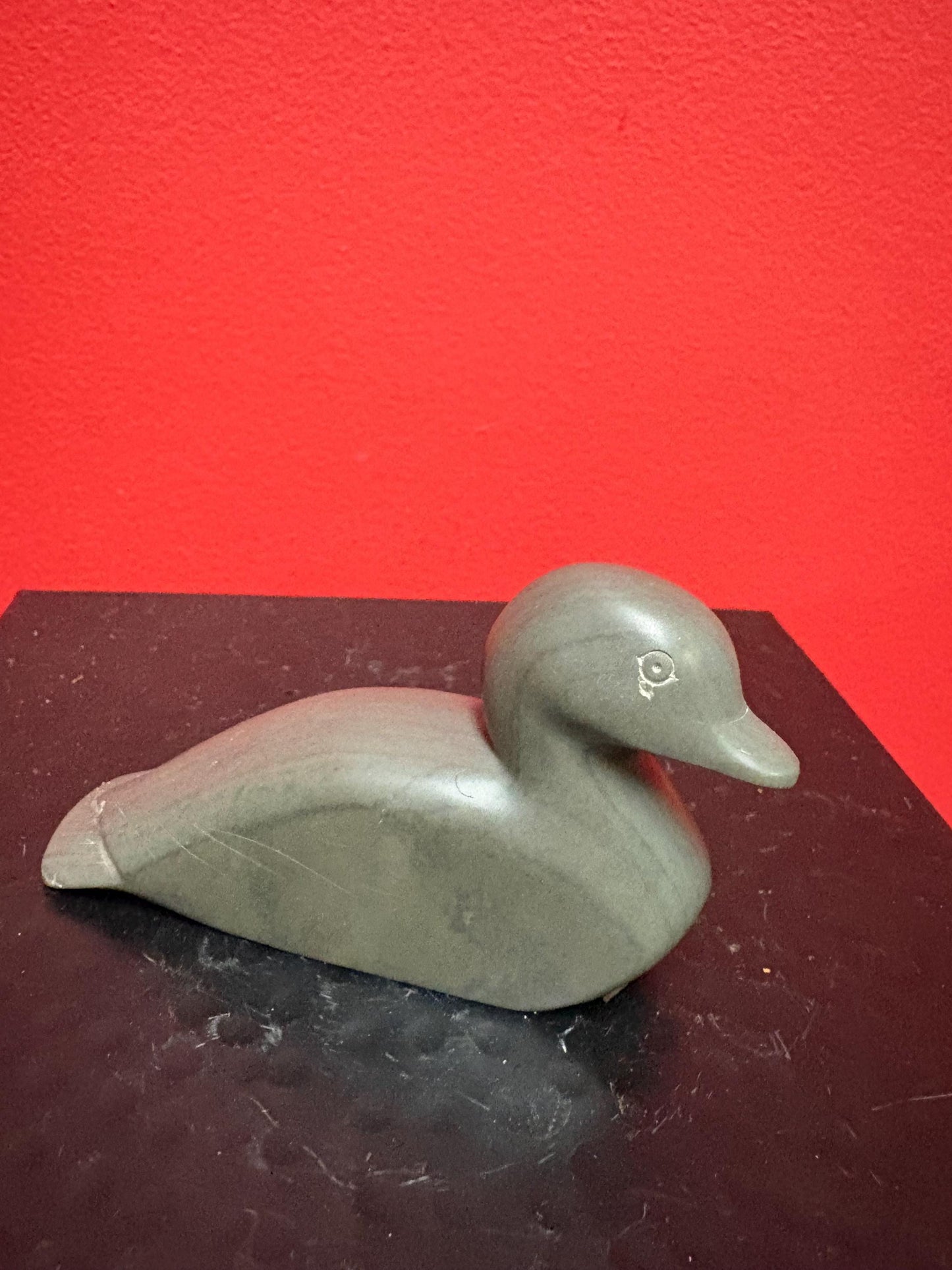 Indigenous Inuit 4 x 3 high soapstone bird  good condition and signed and good value
