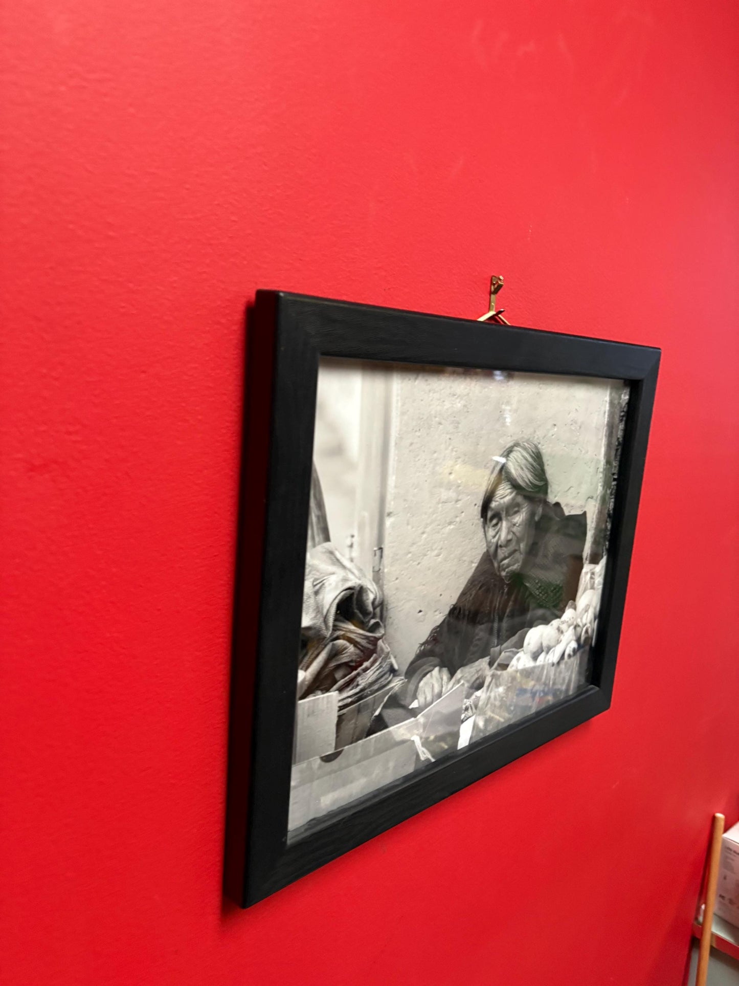 Framed photo  black-and-white indigenous first nations  seems vintage total 12 x 16  great value