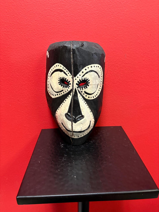 Very cool Asian wood animal mask  7 inches long and so much character great value  monkey is heavy  age cracked