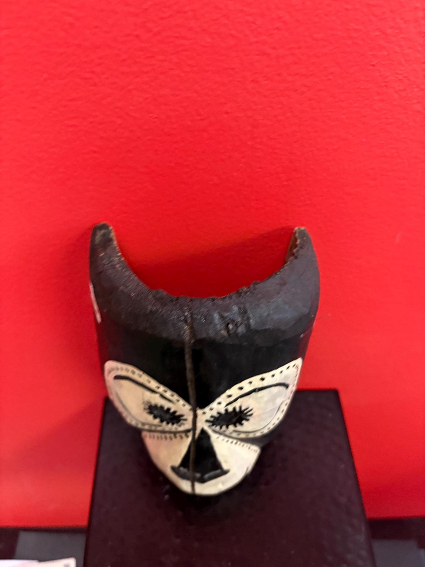 Very cool Asian wood animal mask  7 inches long and so much character great value  monkey is heavy  age cracked