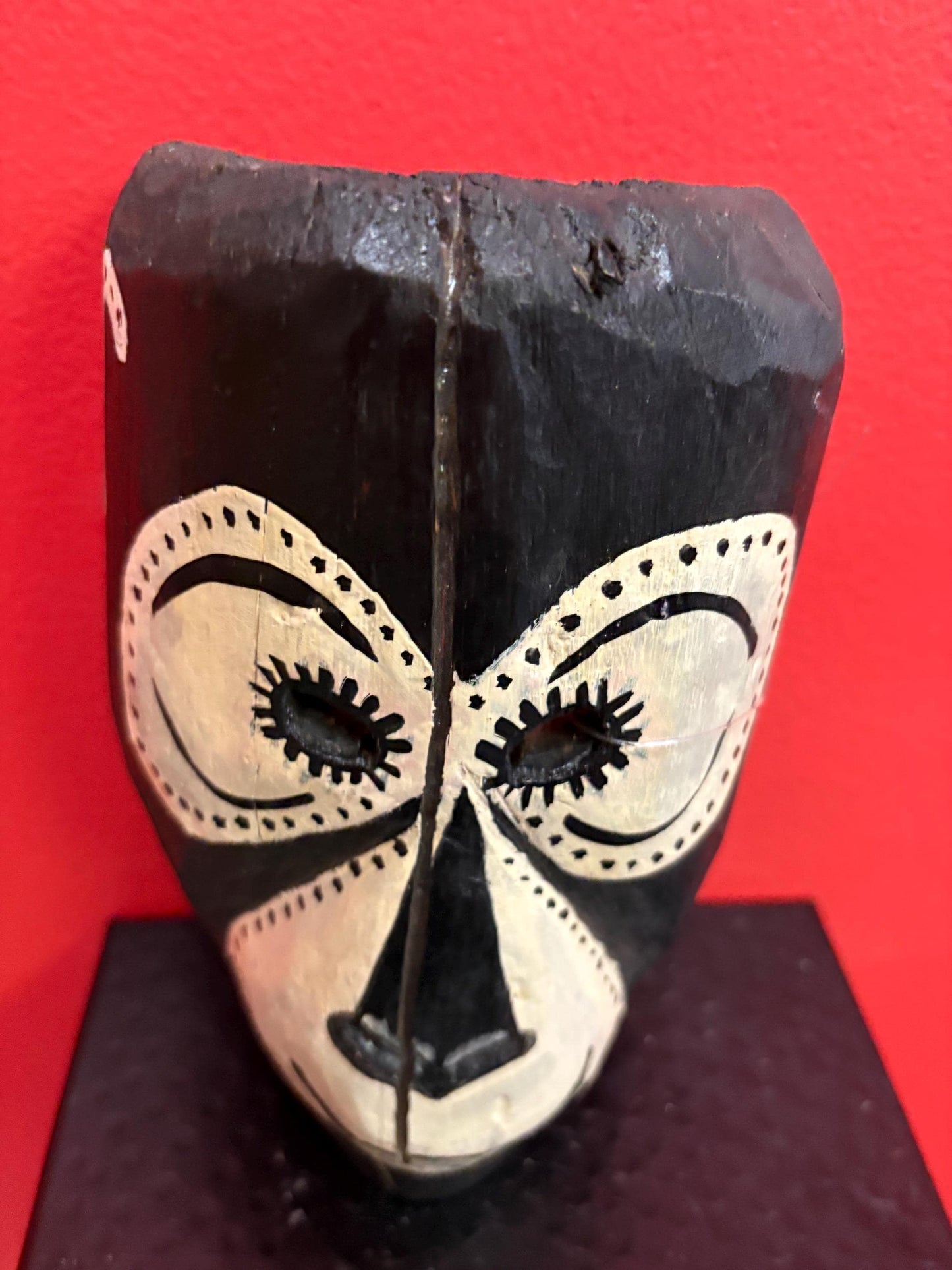 Very cool Asian wood animal mask  7 inches long and so much character great value  monkey is heavy  age cracked