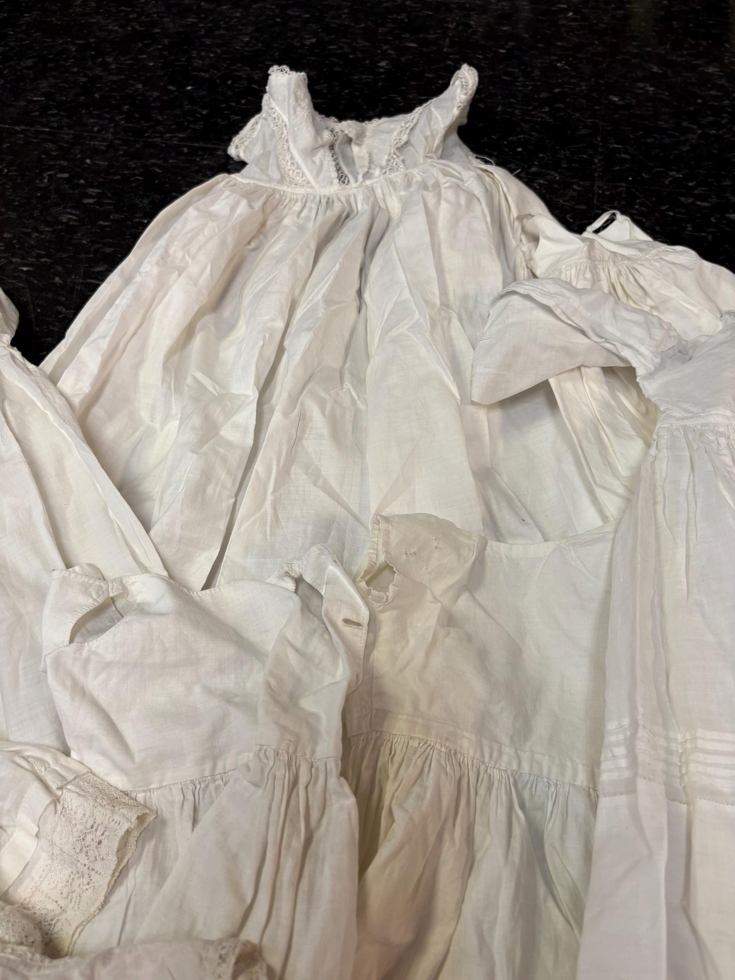 Collection of antique doll clothes all for one low price  from large collection  wow deal  good condition see photos