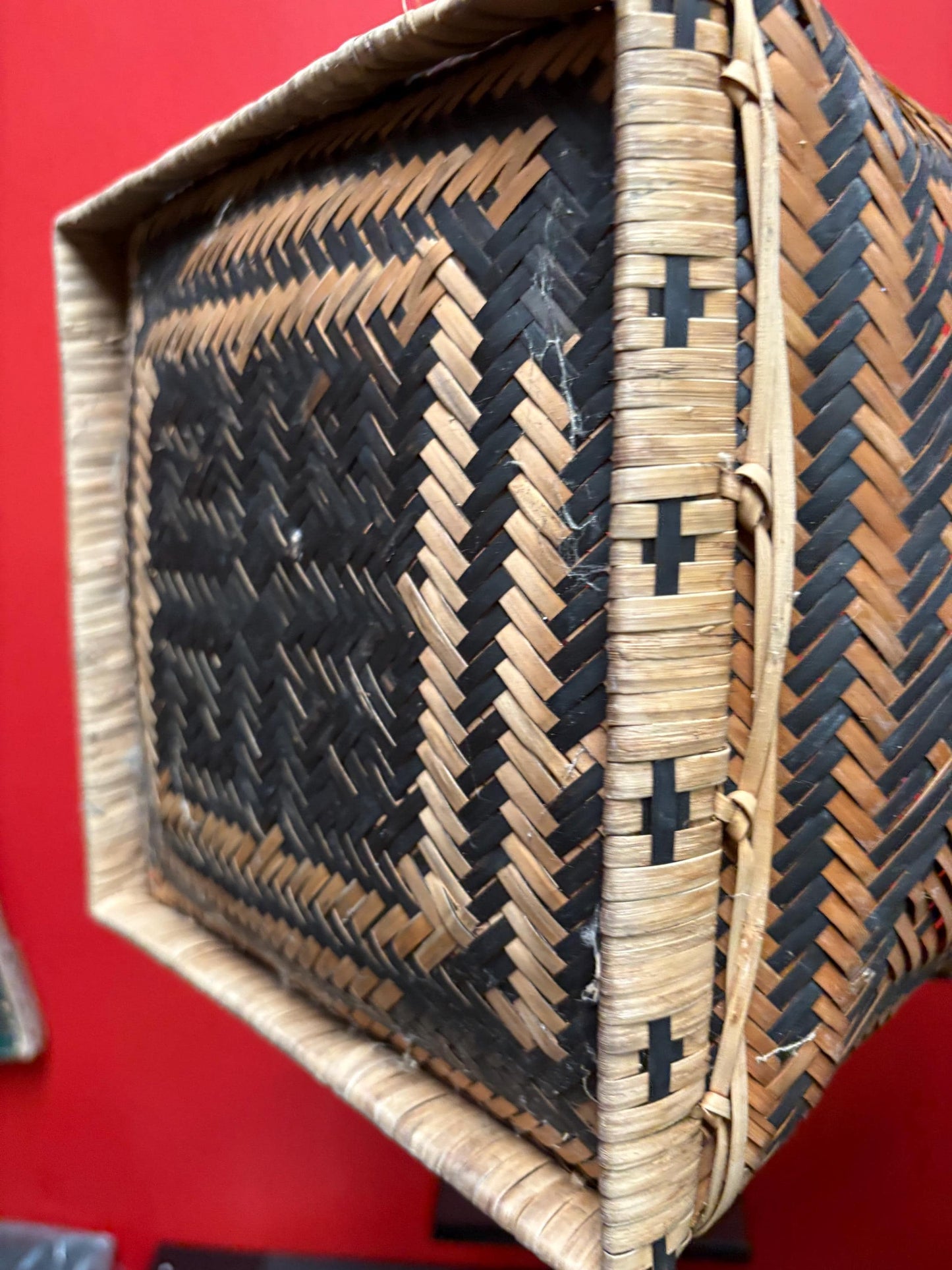 Huge African tribal weaved  basket antique 14 x 12 high absolute great condition  wonderful decoration or gift