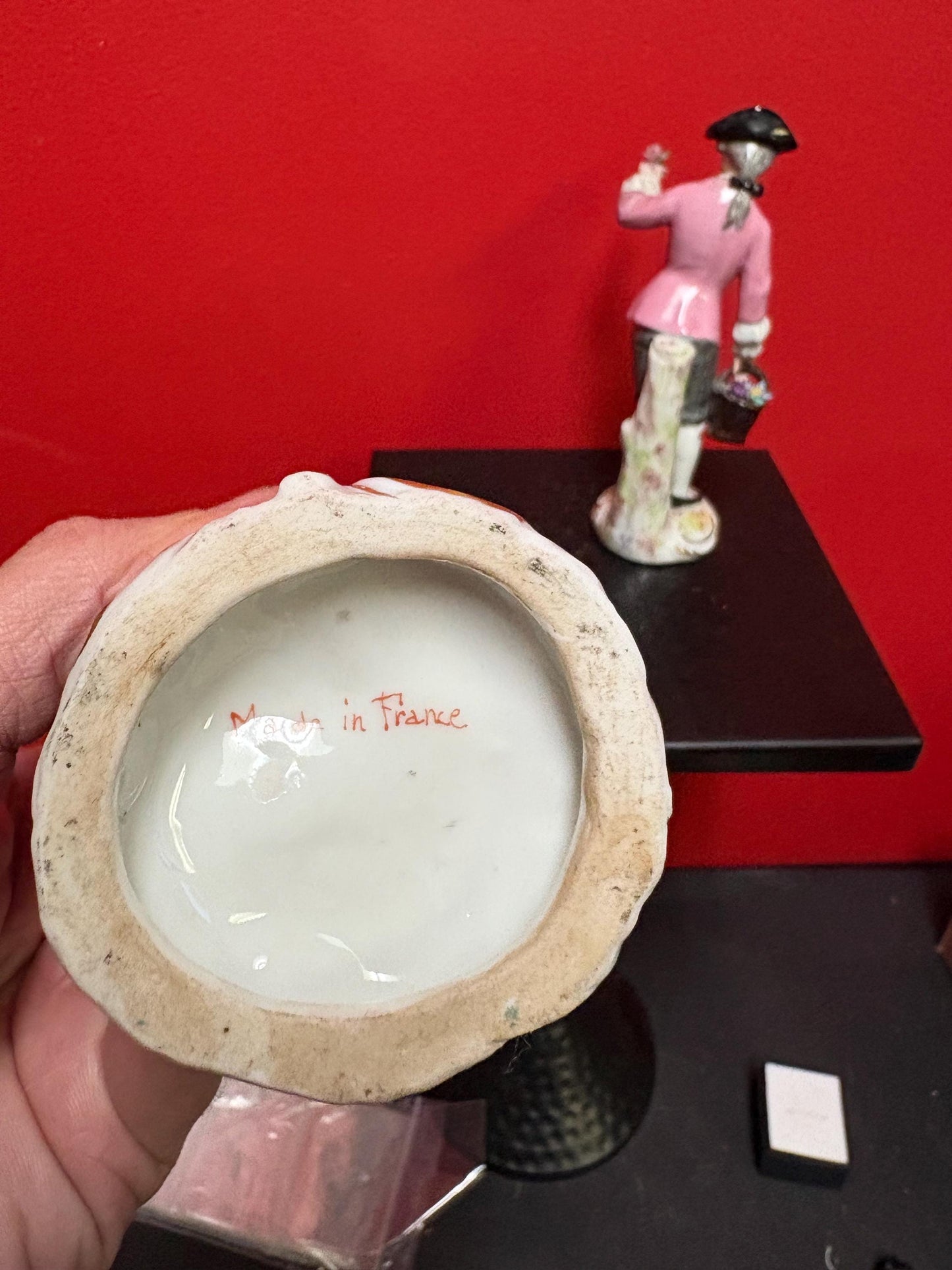 Pair of beautiful 6 and 7 inch French porcelain early 20th century statues in perfect condition - signed  wow.  B