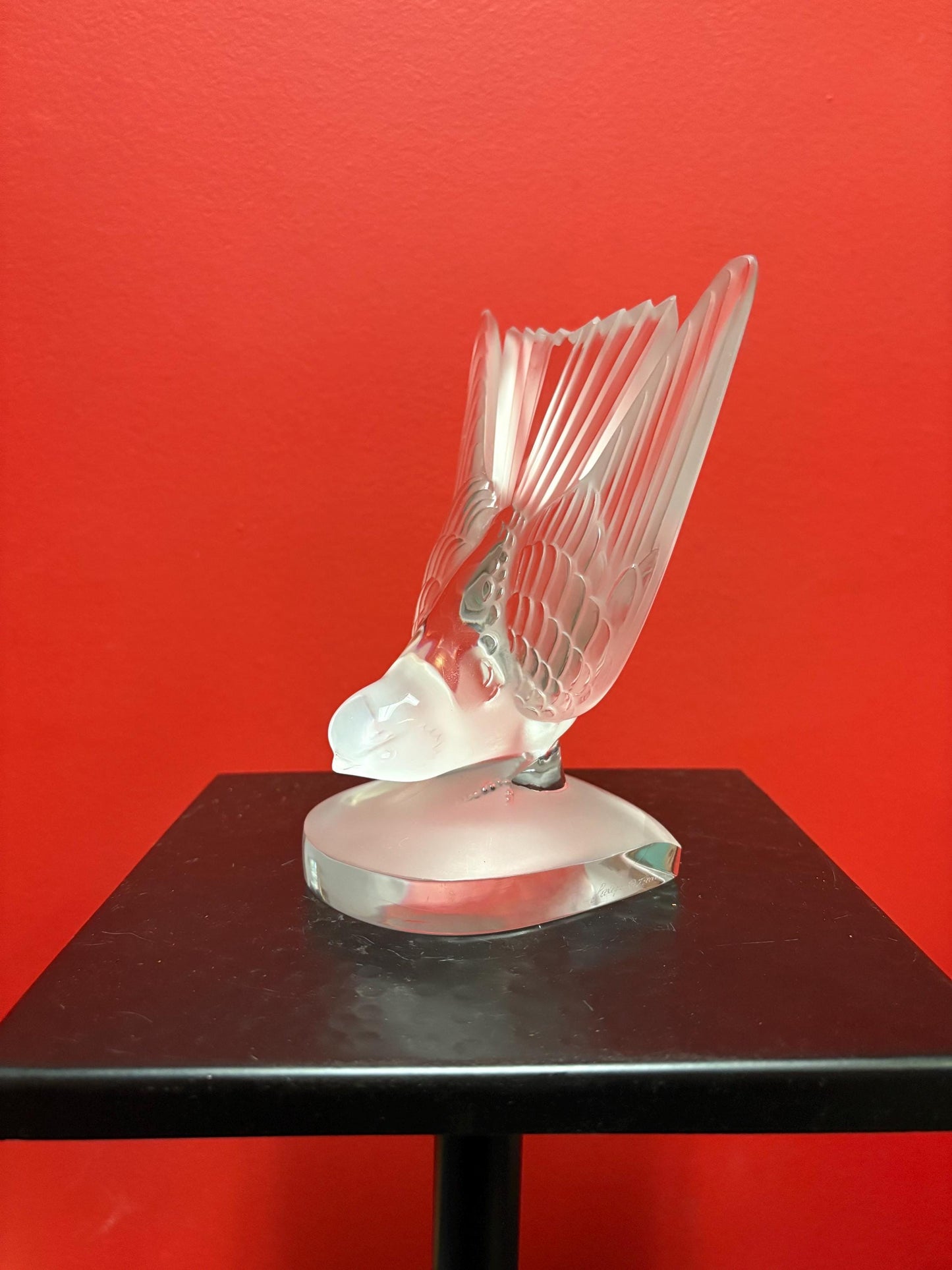 Stunning antique Lalique France bird statue  great condition  6 inches high  wow - B