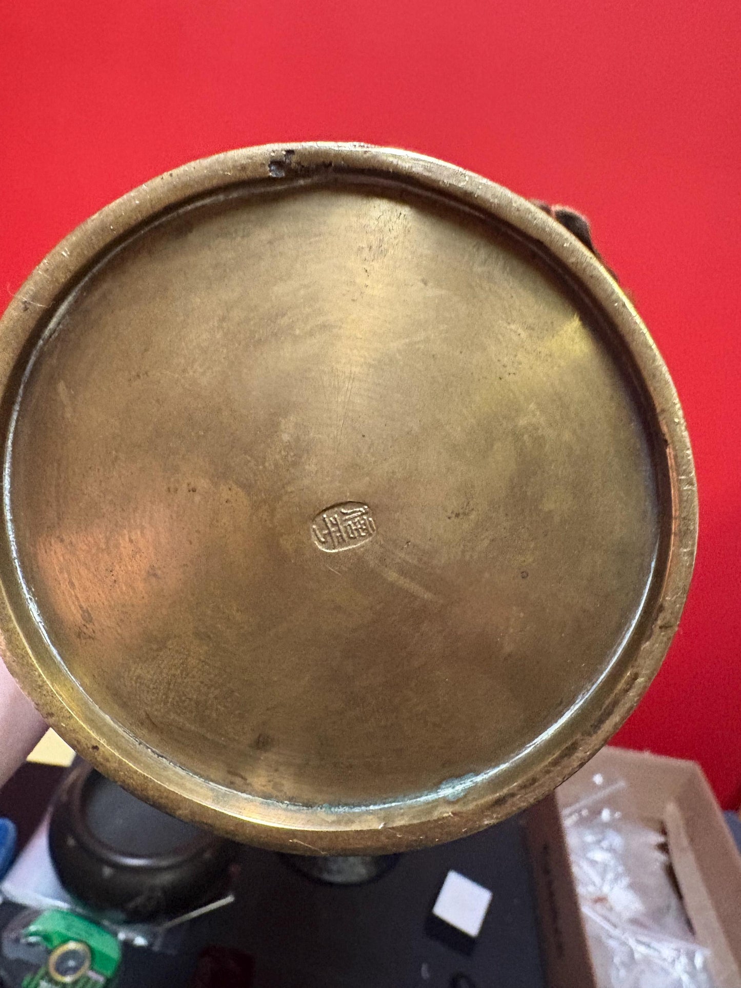 Glorious 19 century Japanese meji bronze and brass vase  signed with beautiful irises  top quality and heavy - 12 inches high