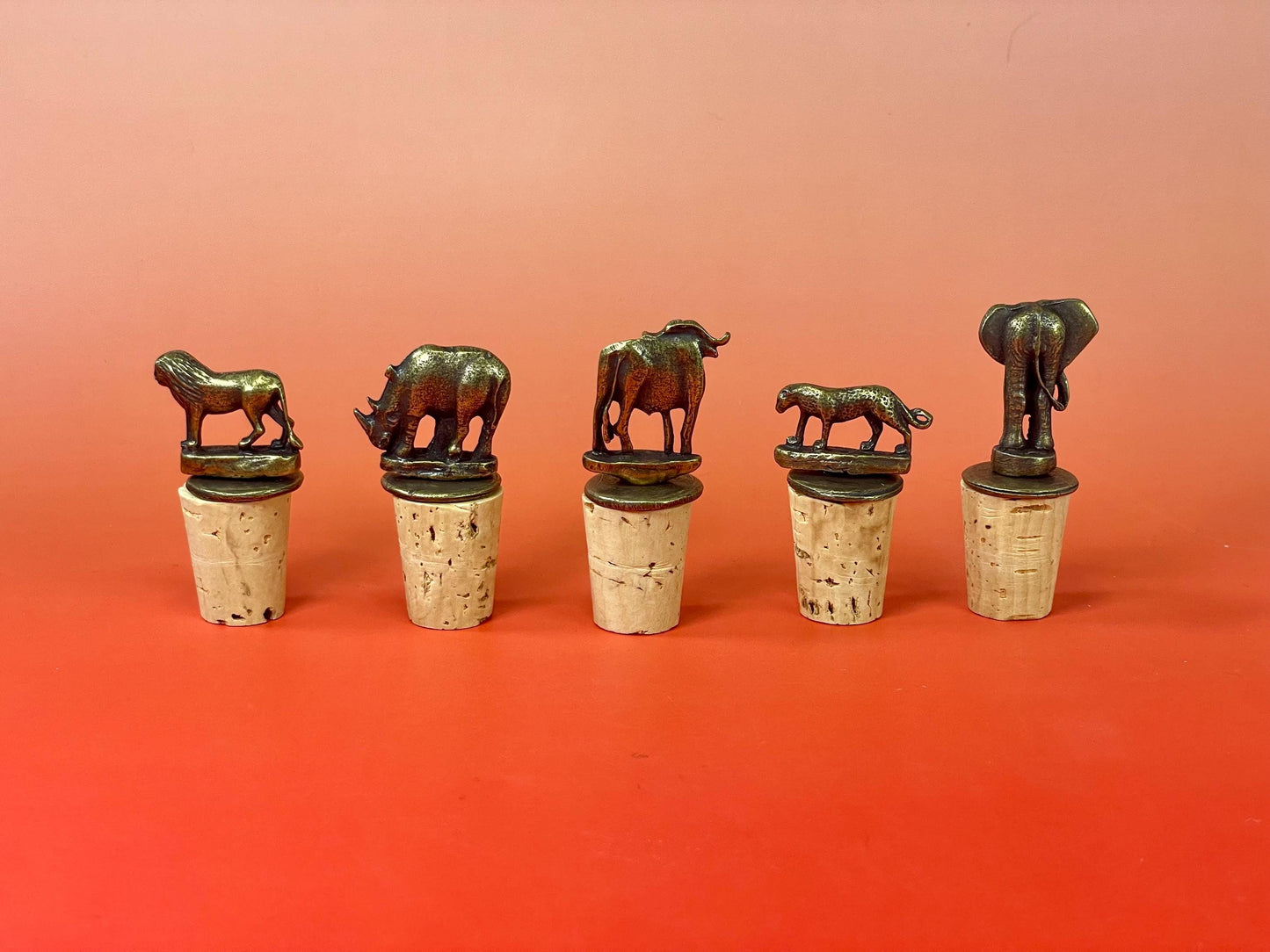 Set of the African Big 5 Bottle Stopper corks