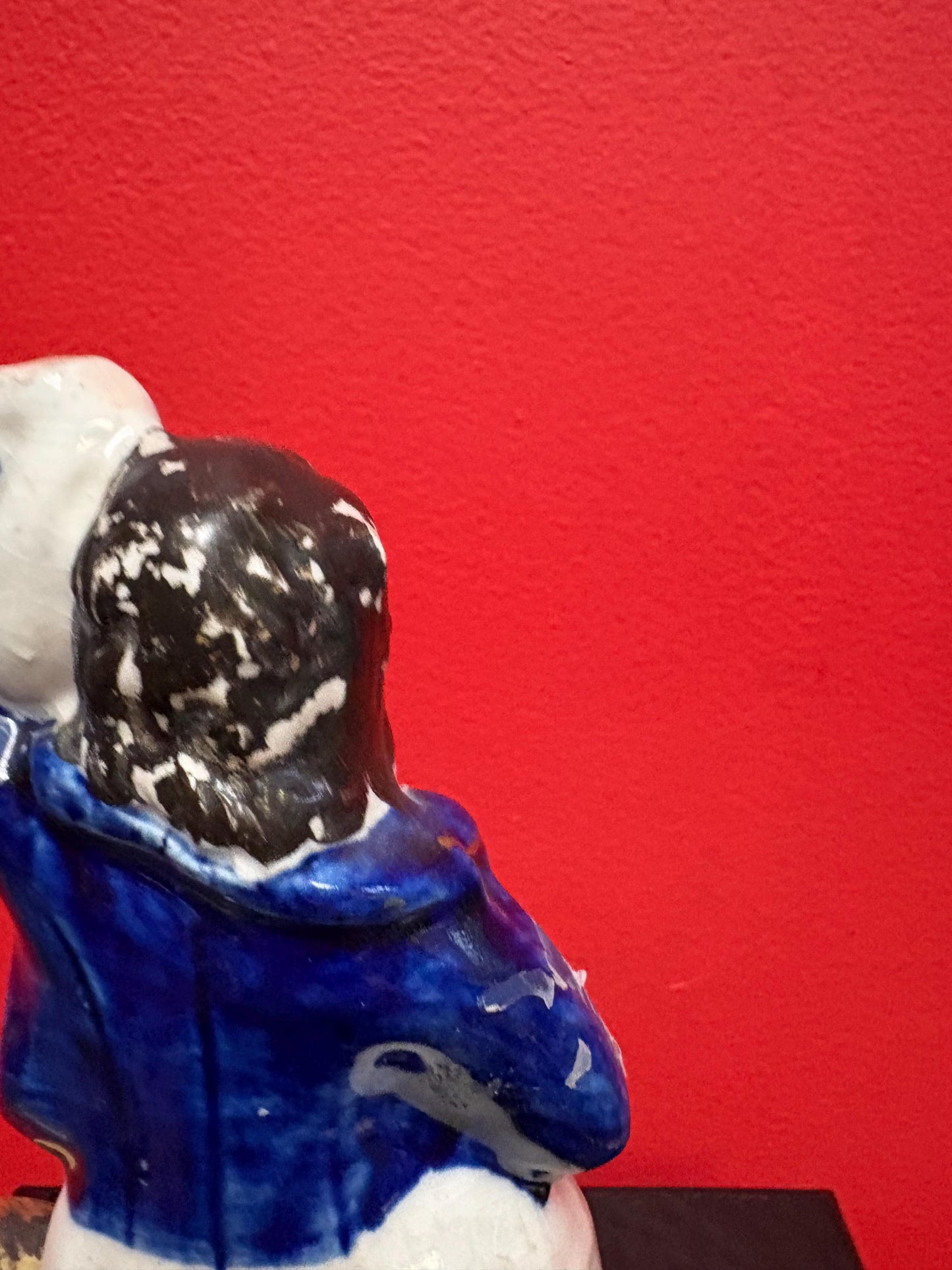 English antique 9 inch high authentic Staffordshire gentleman  paint missing  great value - B