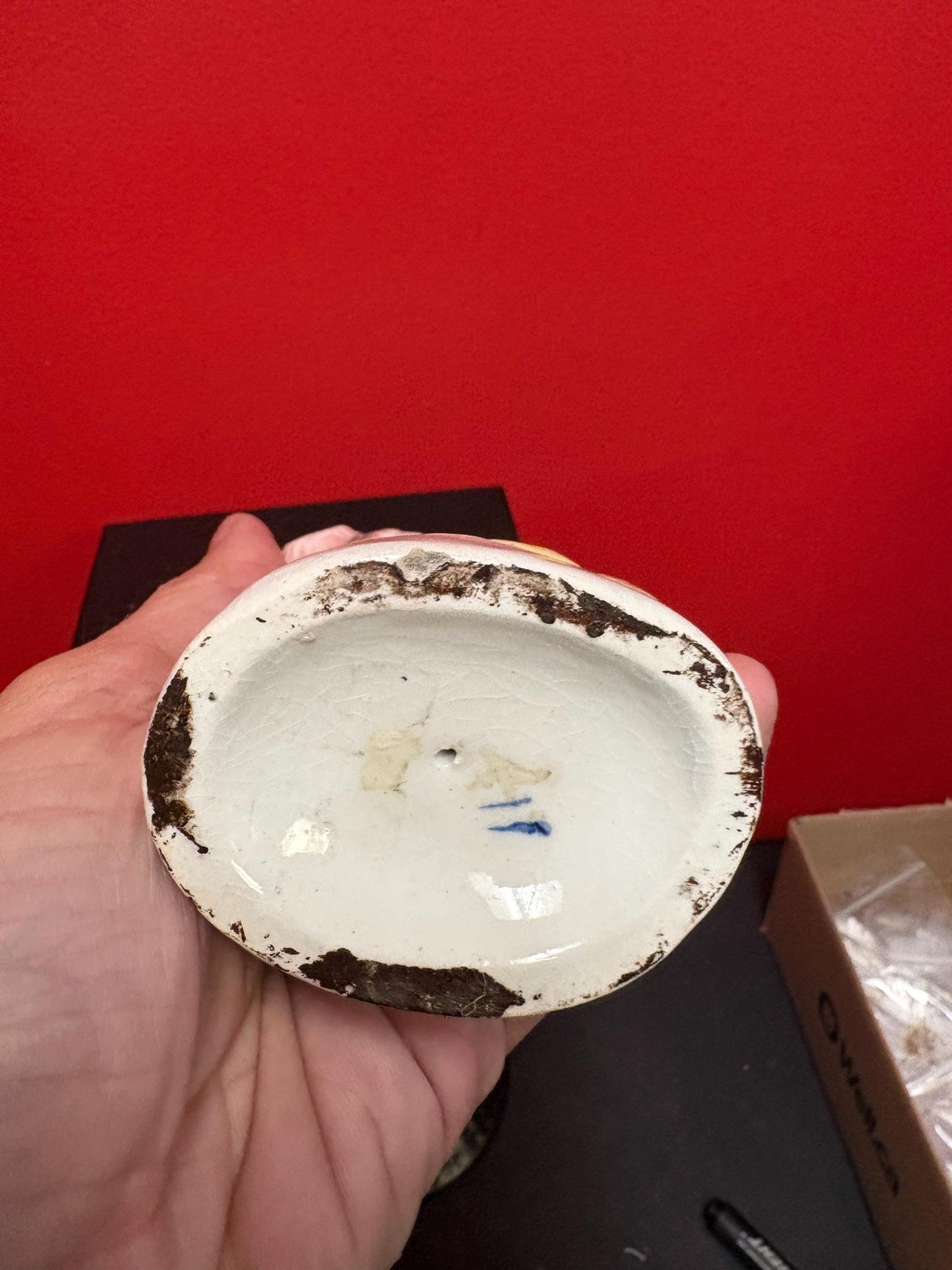 English antique 9 inch high authentic Staffordshire gentleman  paint missing  great value - B