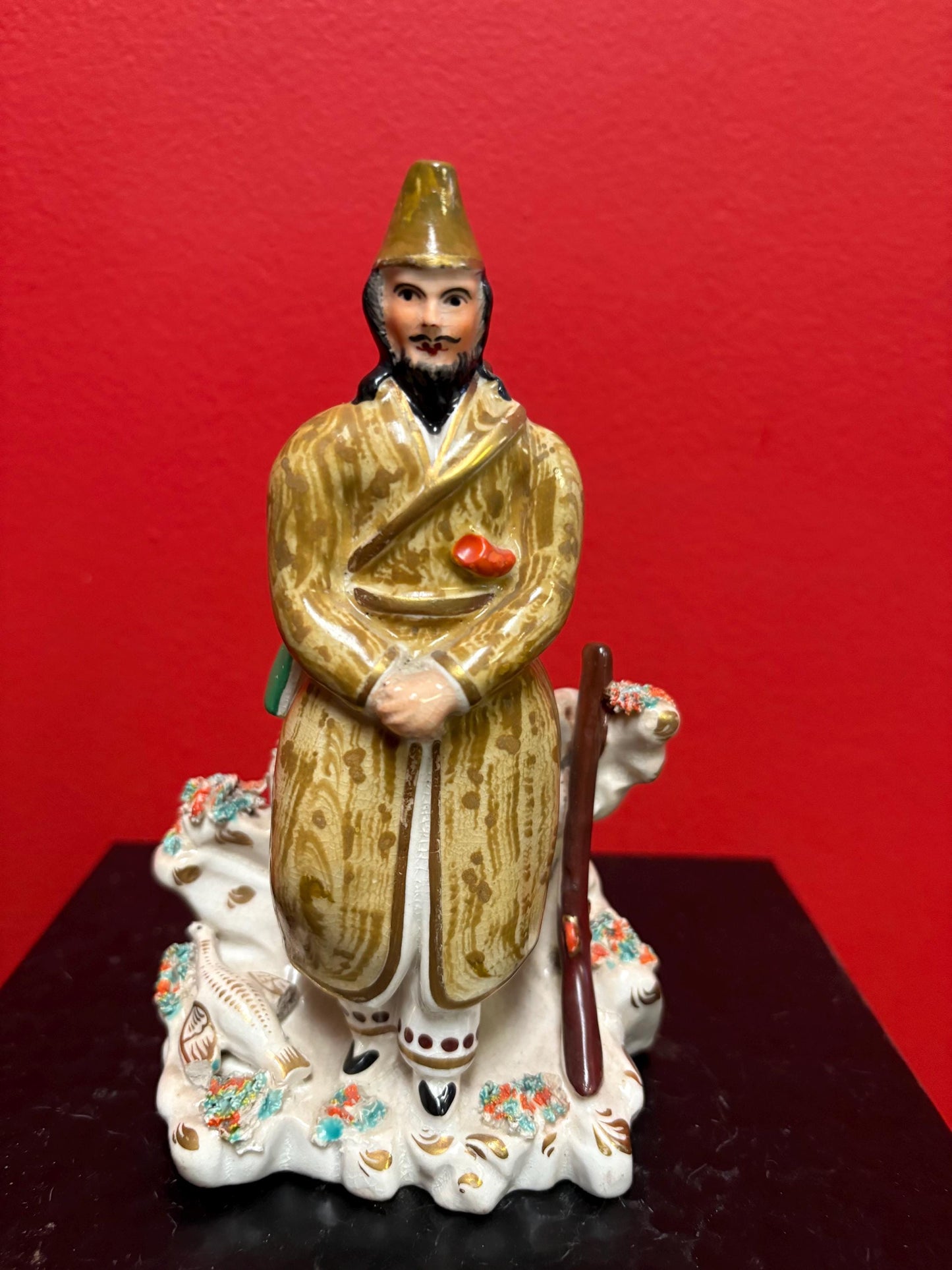 English antique 7 inch high authentic Staffordshire Robinson Crusoe  great condition   great value - B