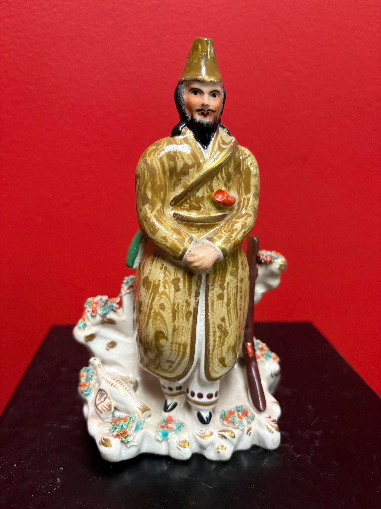 English antique 7 inch high authentic Staffordshire Robinson Crusoe  great condition   great value - B