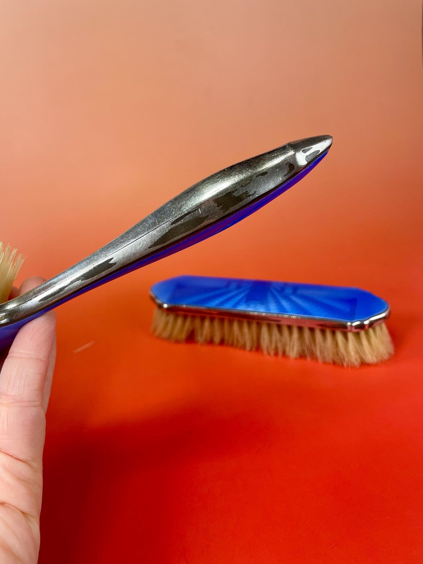 Silver Plated Enamel Brush Set #2