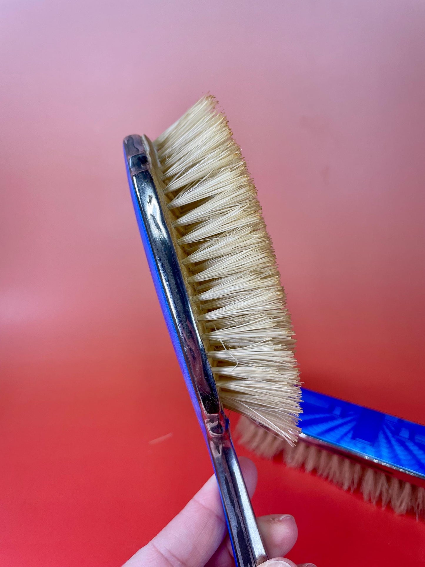 Silver Plated Enamel Brush Set #2