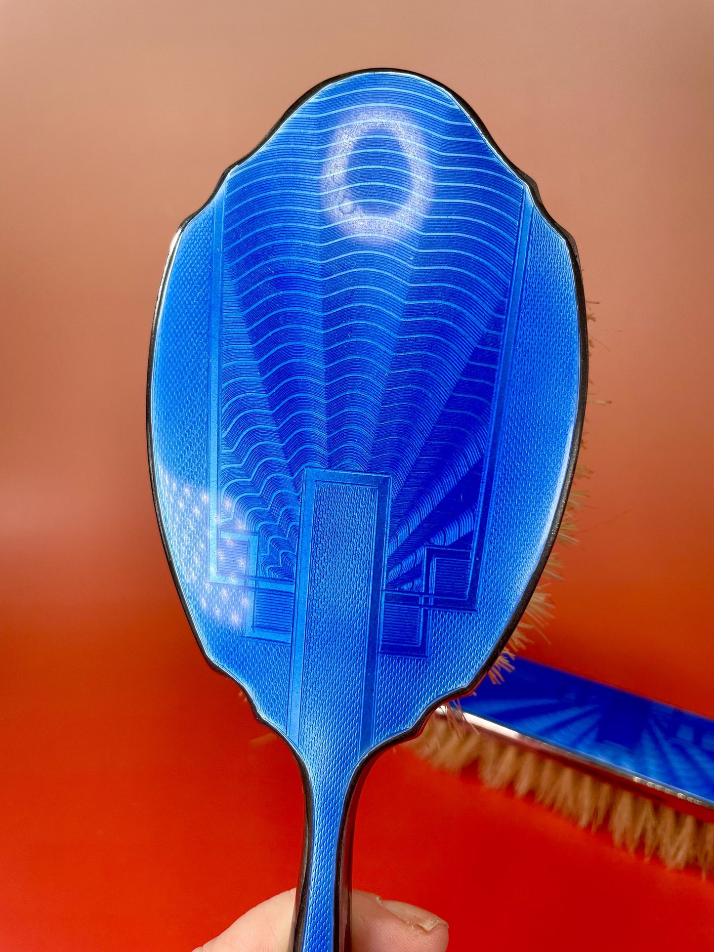 Silver Plated Enamel Brush Set #2