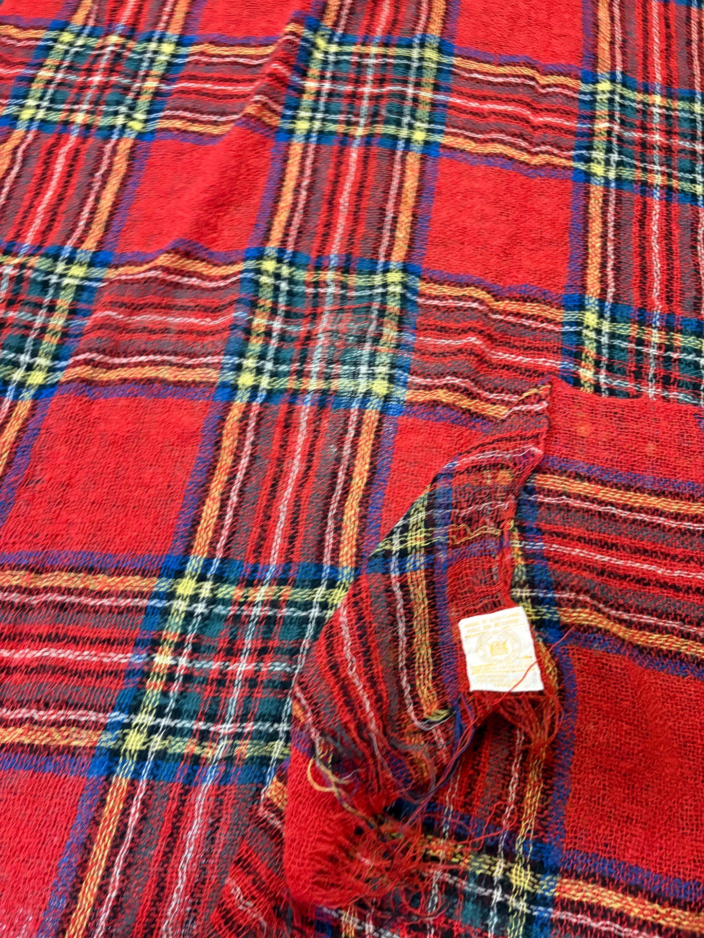 Wonderful unique approximately 60 x 45 authentic antique Hudson Bay blanket  plaid and sexy and great value