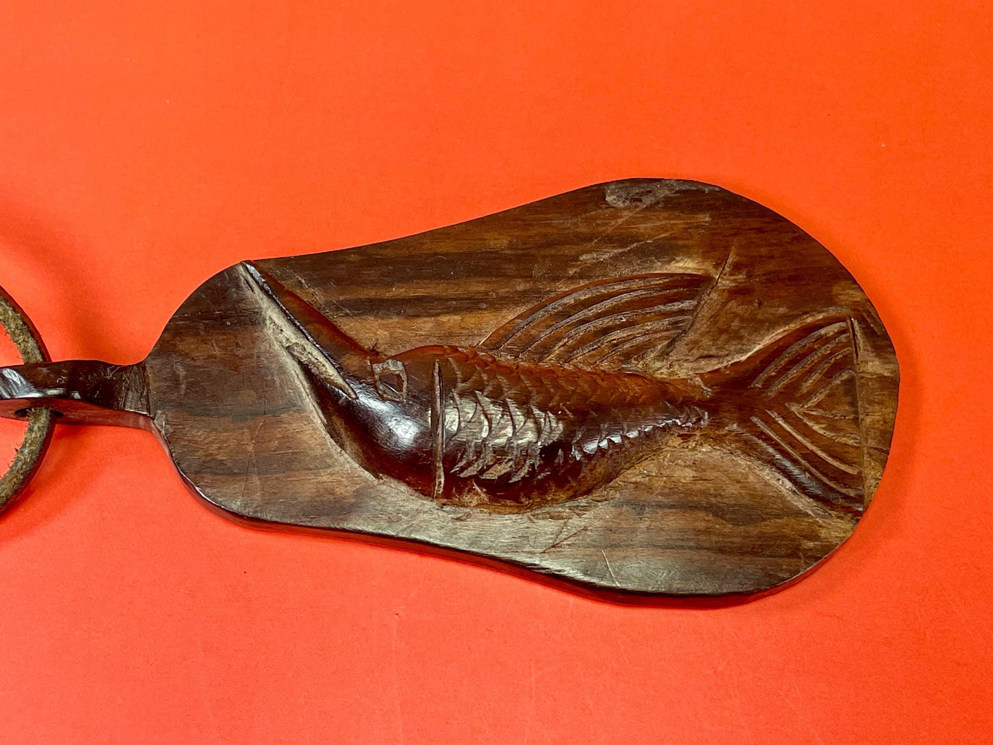 Large Hand Carved Wooden Swordfish Pendant
