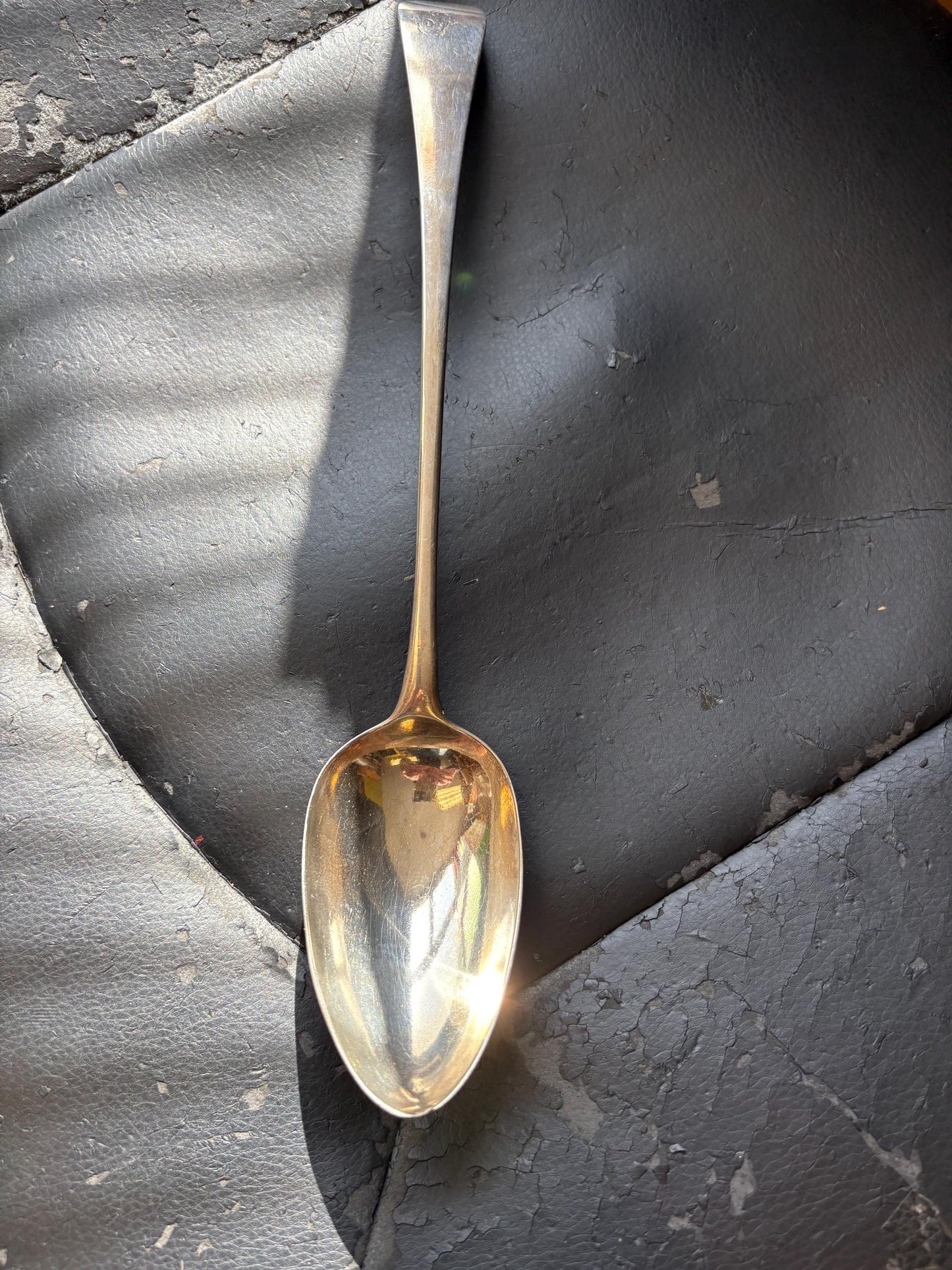 Stunning 12 inch long Georgian Sterling  stuffing spoon by Peter ann and William Bateman  great condition  great price B