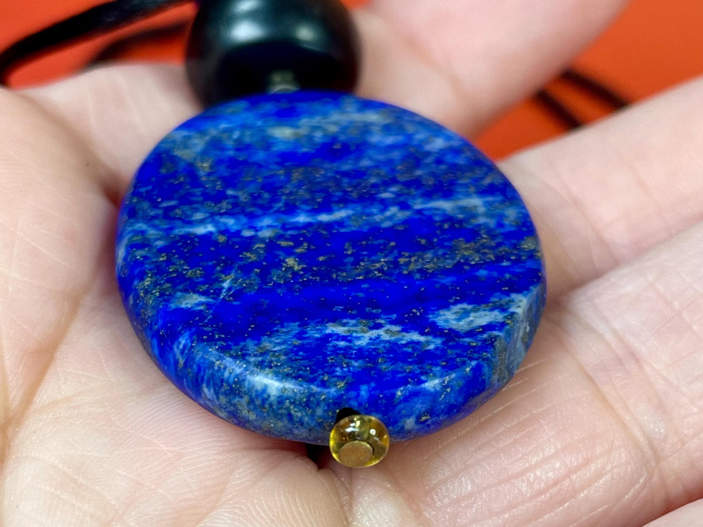 Fabulous 3 inch Lapis Lazuli pendant with necklace  Stunning piece and perfect for a gift