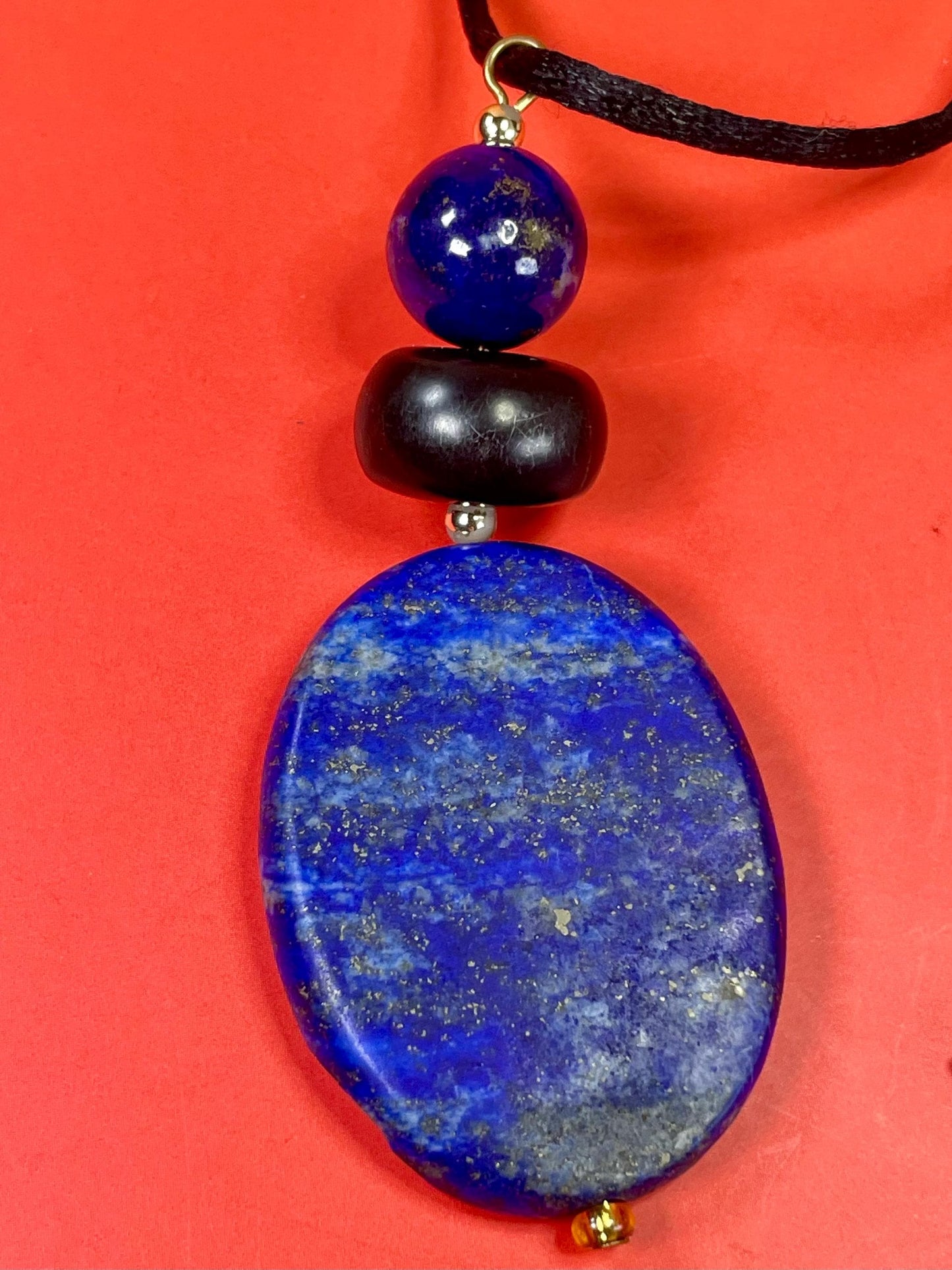 Fabulous 3 inch Lapis Lazuli pendant with necklace  Stunning piece and perfect for a gift