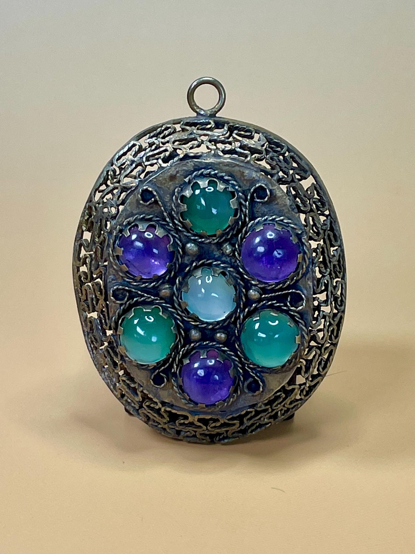 Cartouche Style Filigree Pendant