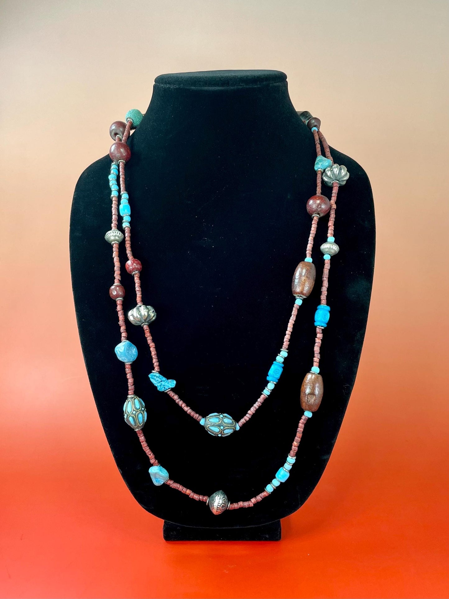 Long beaded necklace  No Clasp  very pretty