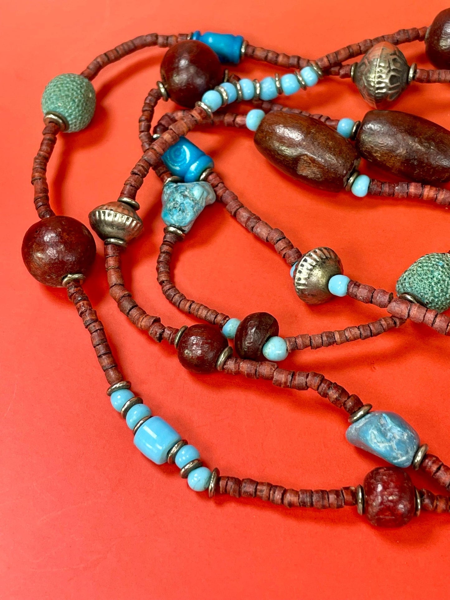 Long beaded necklace  No Clasp  very pretty