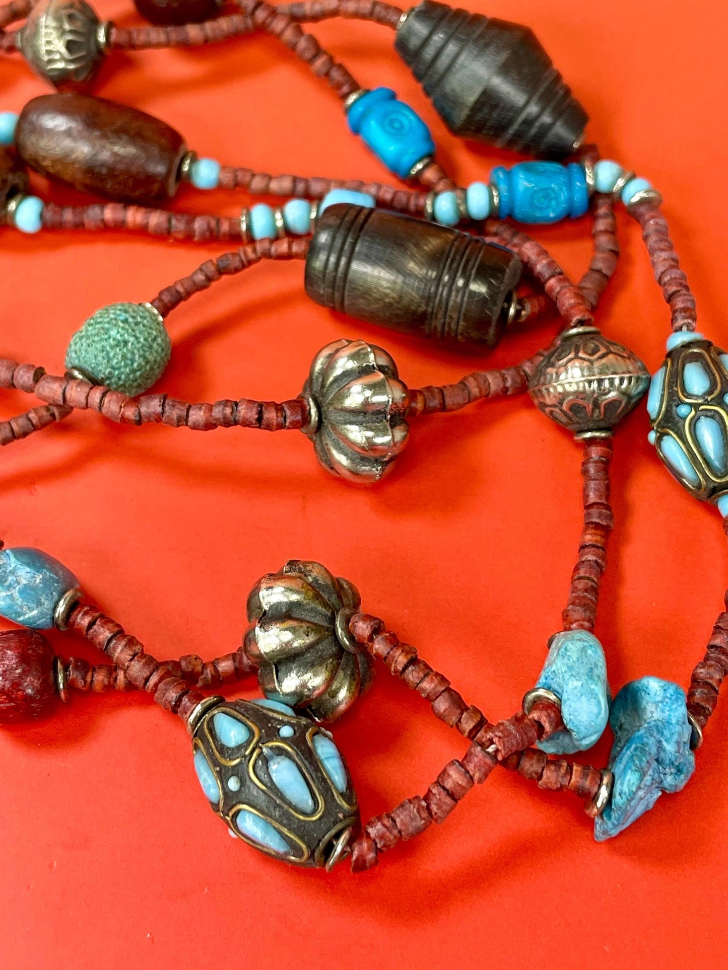 Long beaded necklace  No Clasp  very pretty