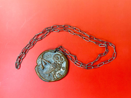 Coin style Medallion on Chain  Made in Greece
