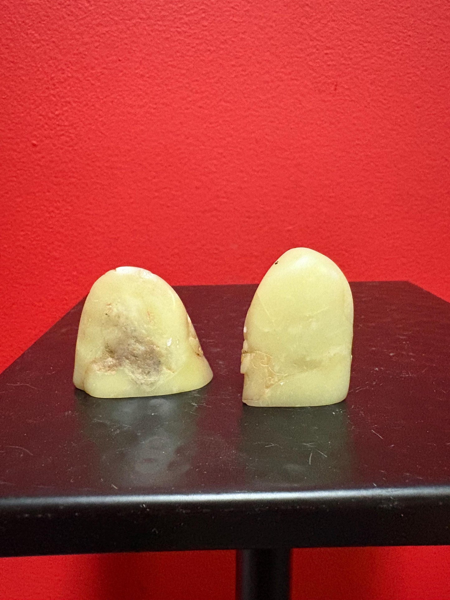 Two beautiful Chinese soapstone little statues with great imagery  2 inches tall