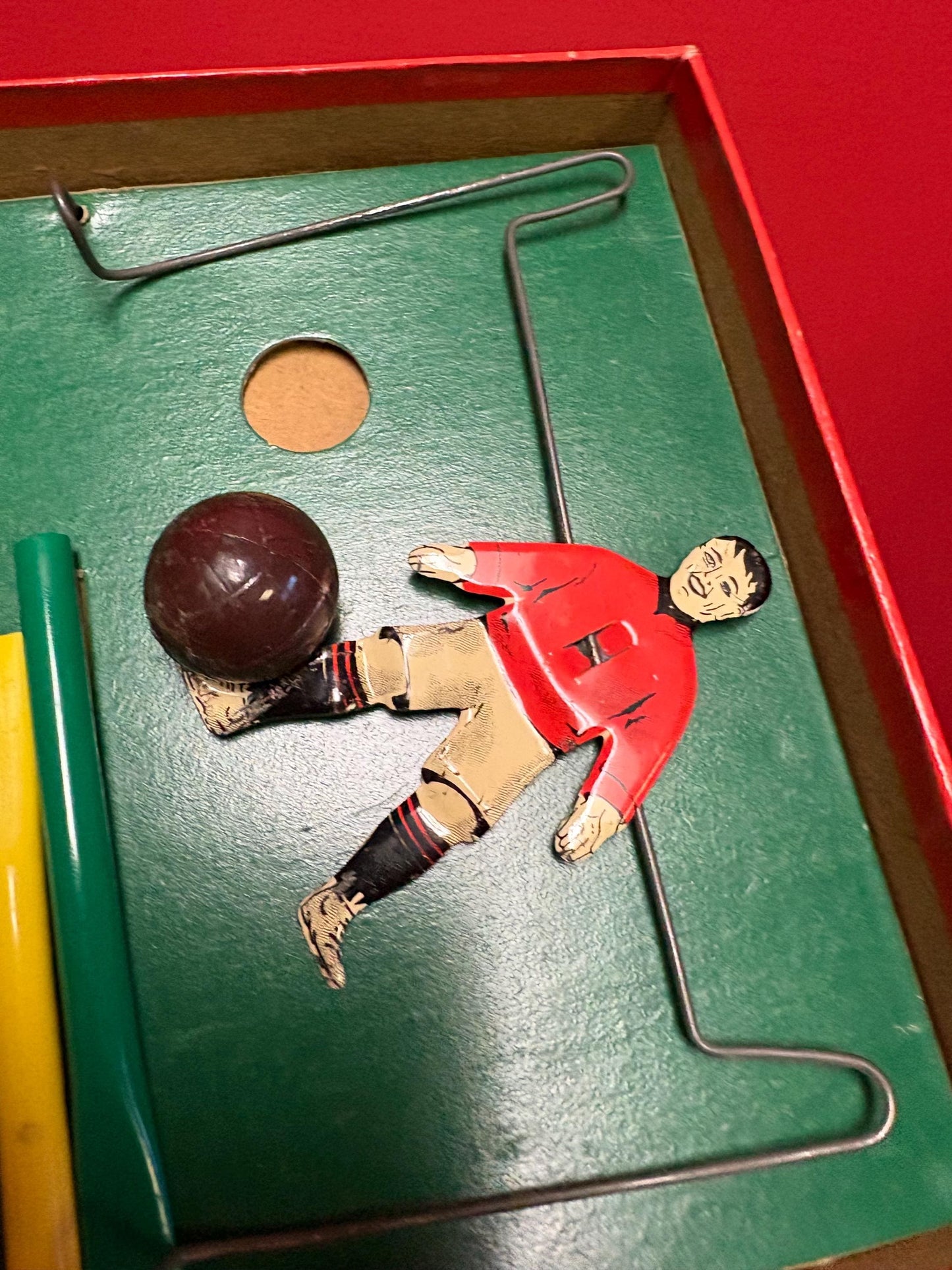 1950s English blow football soccer game in original box  great condition  complete  sports games  wow  great gift  soccer game