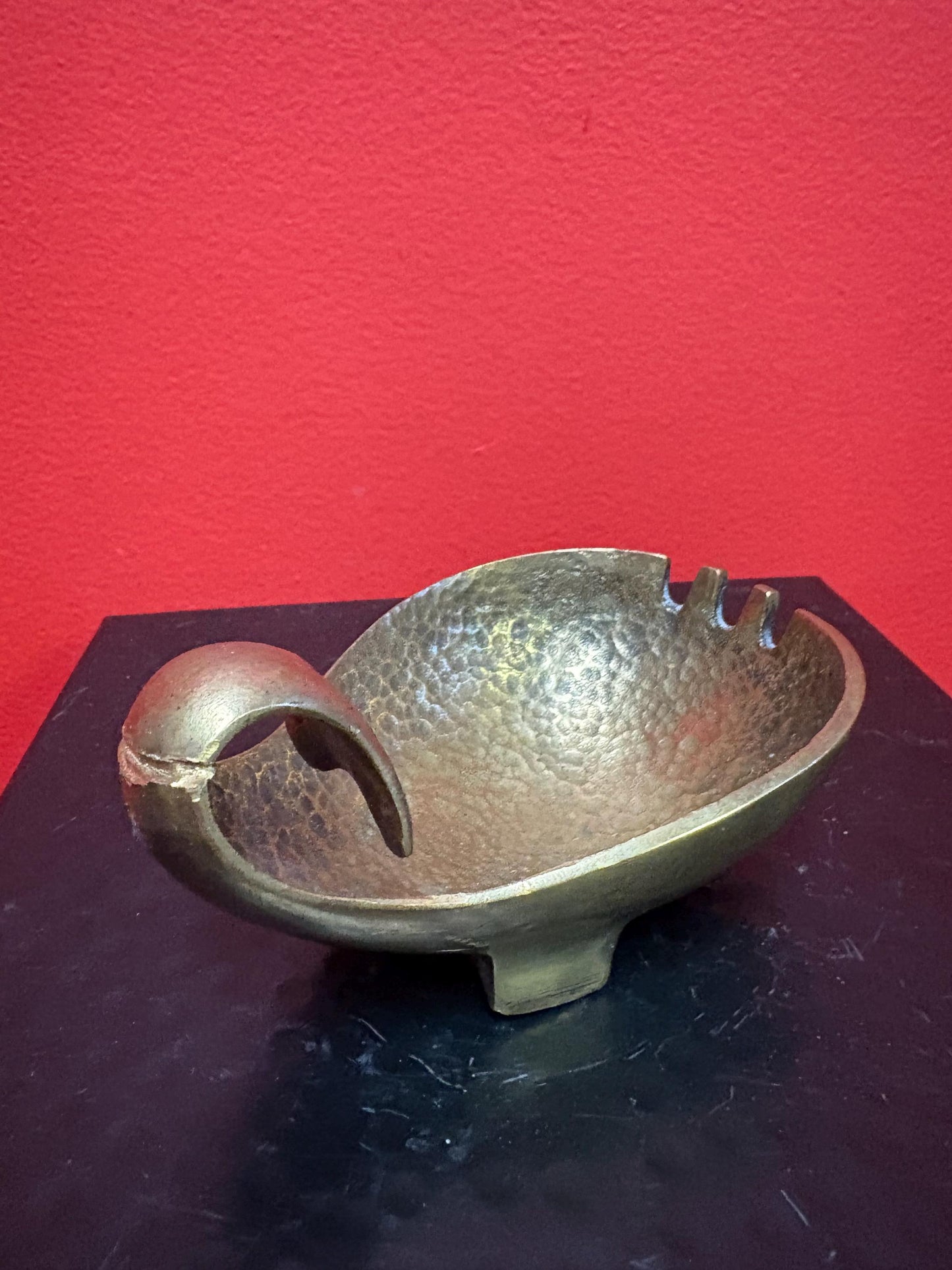 Lovely PAL  Israel MCM brass dish ash tray  4 1/2 x 3 x 1 high  verified authentic