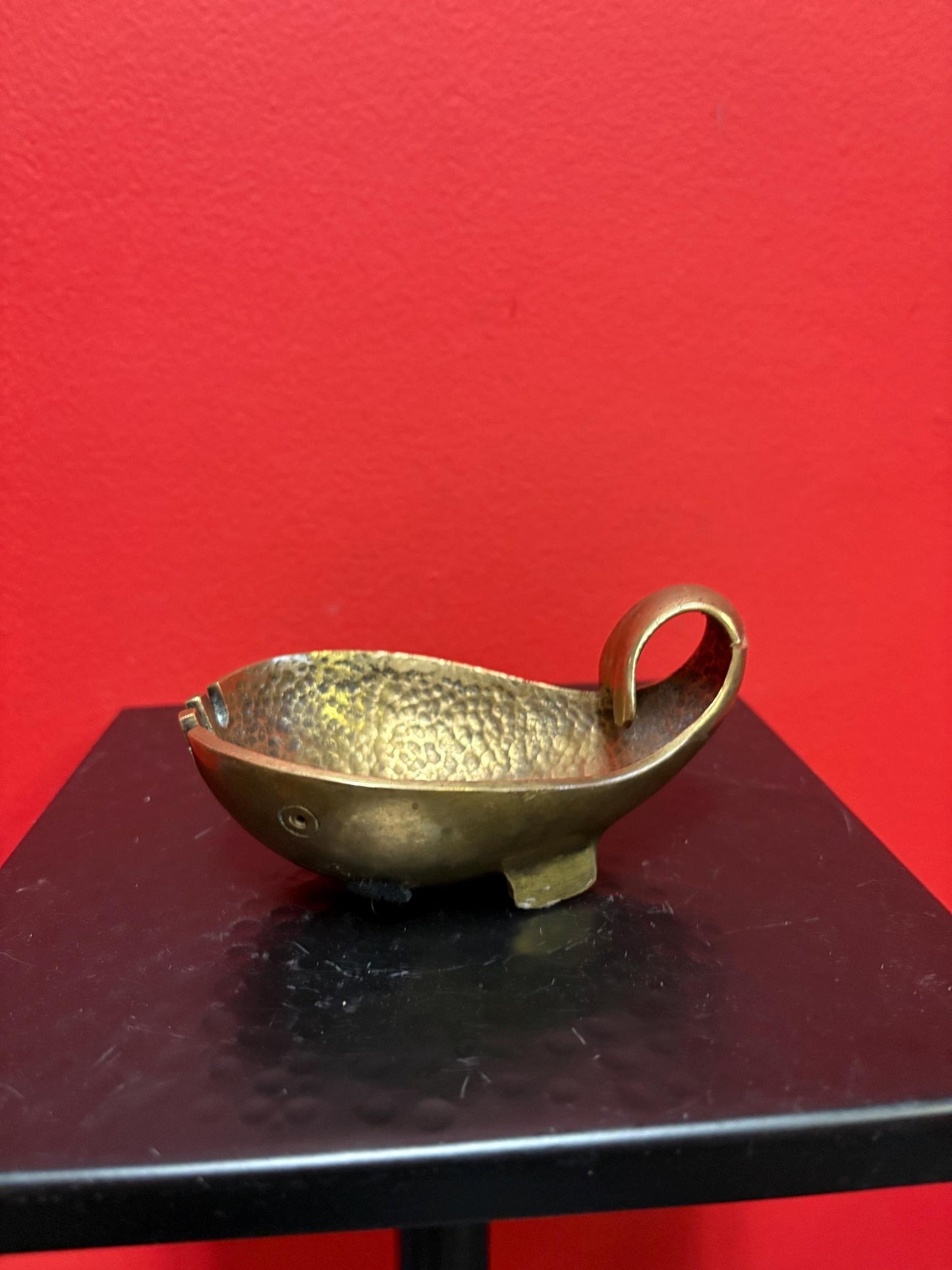 Lovely PAL  Israel MCM brass dish ash tray  4 1/2 x 3 x 1 high  verified authentic