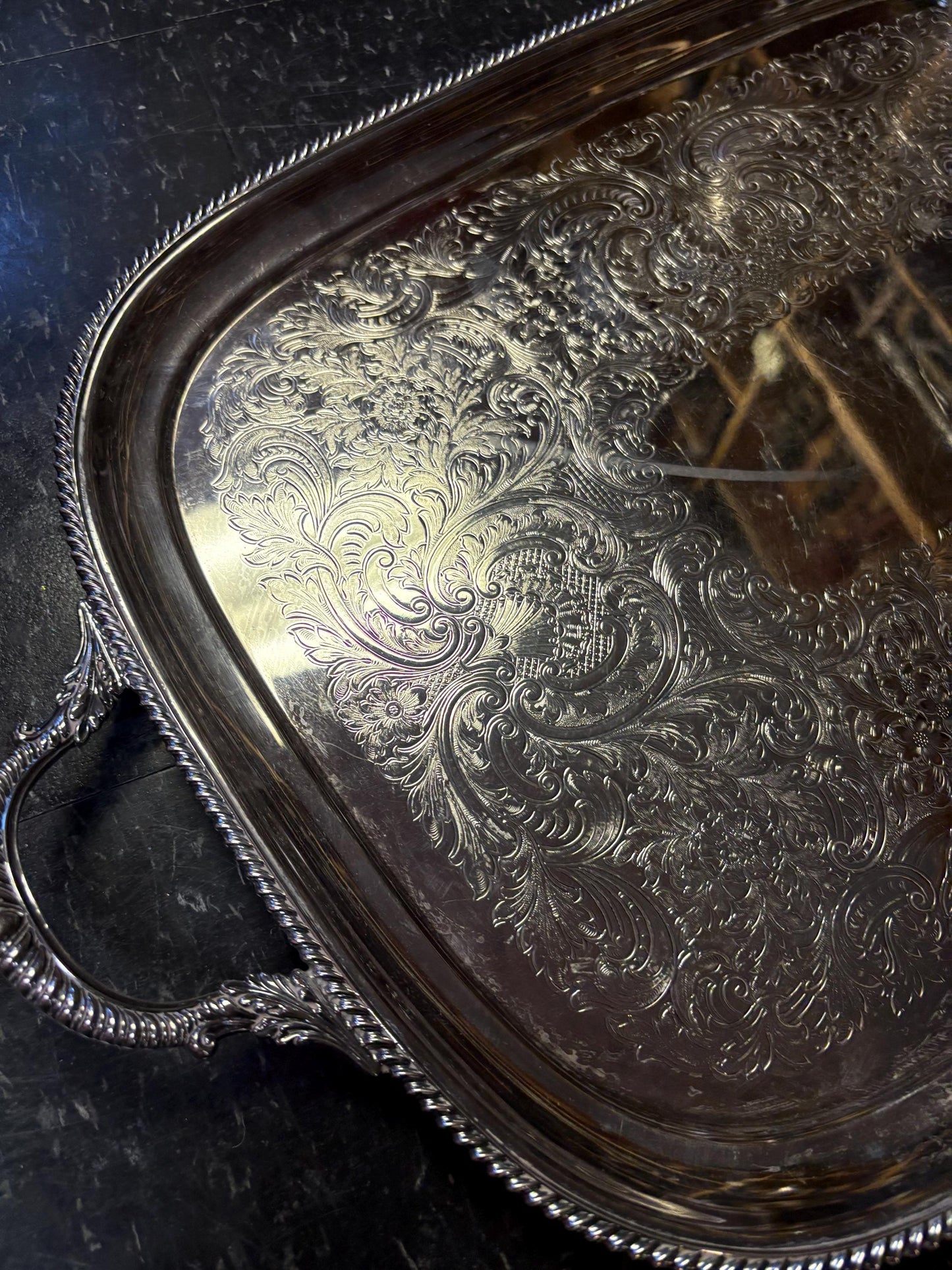 Massive Canadian BIRKS Regency silver plated serving  tray  25 x 15“ across  great condition  heavy and beautiful