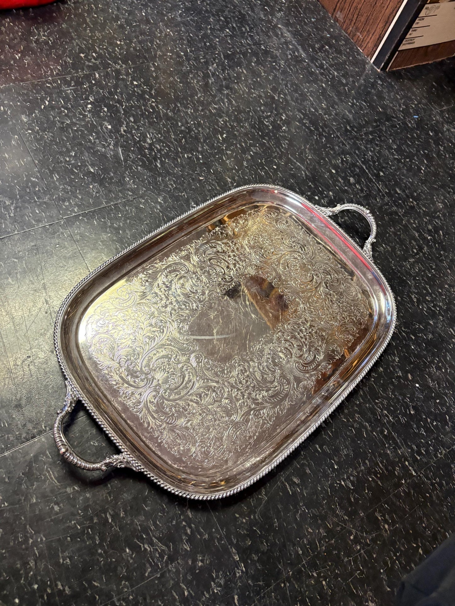 Massive Canadian BIRKS Regency silver plated serving  tray  25 x 15“ across  great condition  heavy and beautiful