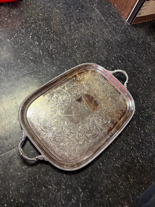 Massive Canadian BIRKS Regency silver plated serving  tray  25 x 15“ across  great condition  heavy and beautiful