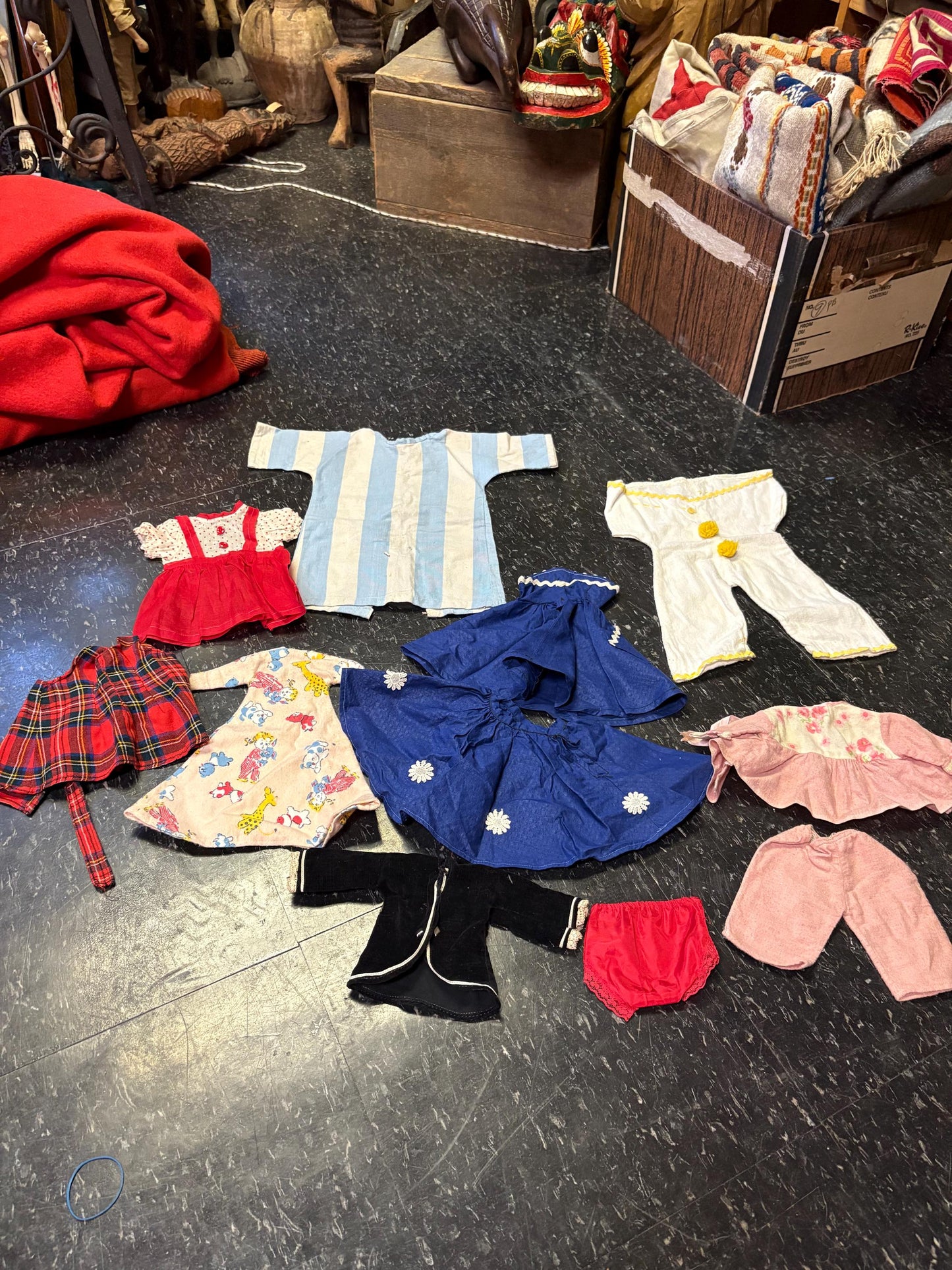 Beautiful lot  of antique doll clothes  great value  from major collection