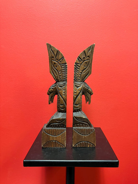 Beautiful pair of indigenous first nations Vancouver Island Eagles  bookends or gift one  nanaimo Chris John - wow - 9.5 inches high