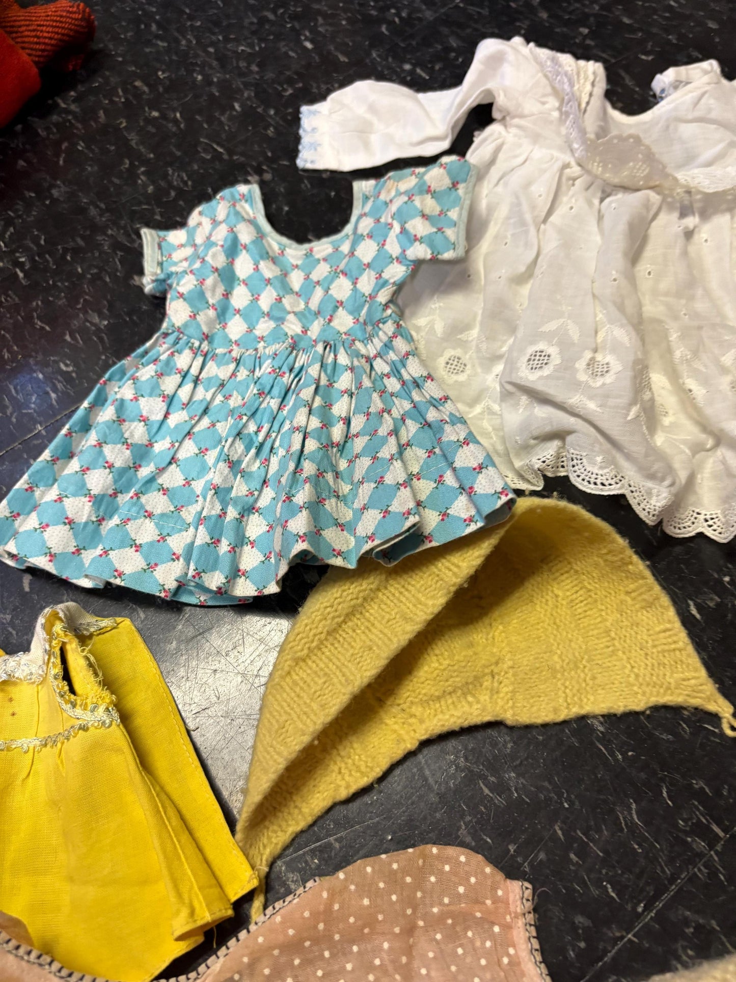 Beautiful lot  of antique doll clothes  great value  from major collection