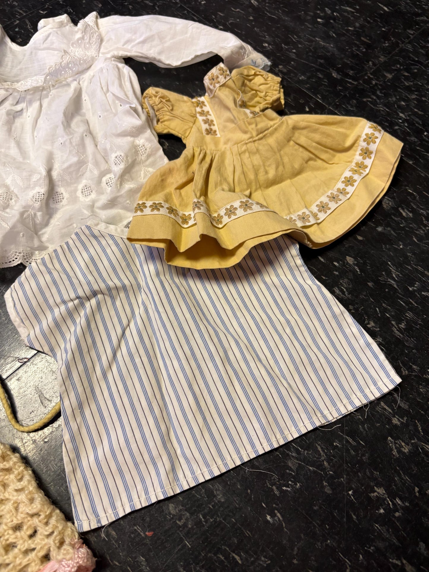 Beautiful lot  of antique doll clothes  great value  from major collection
