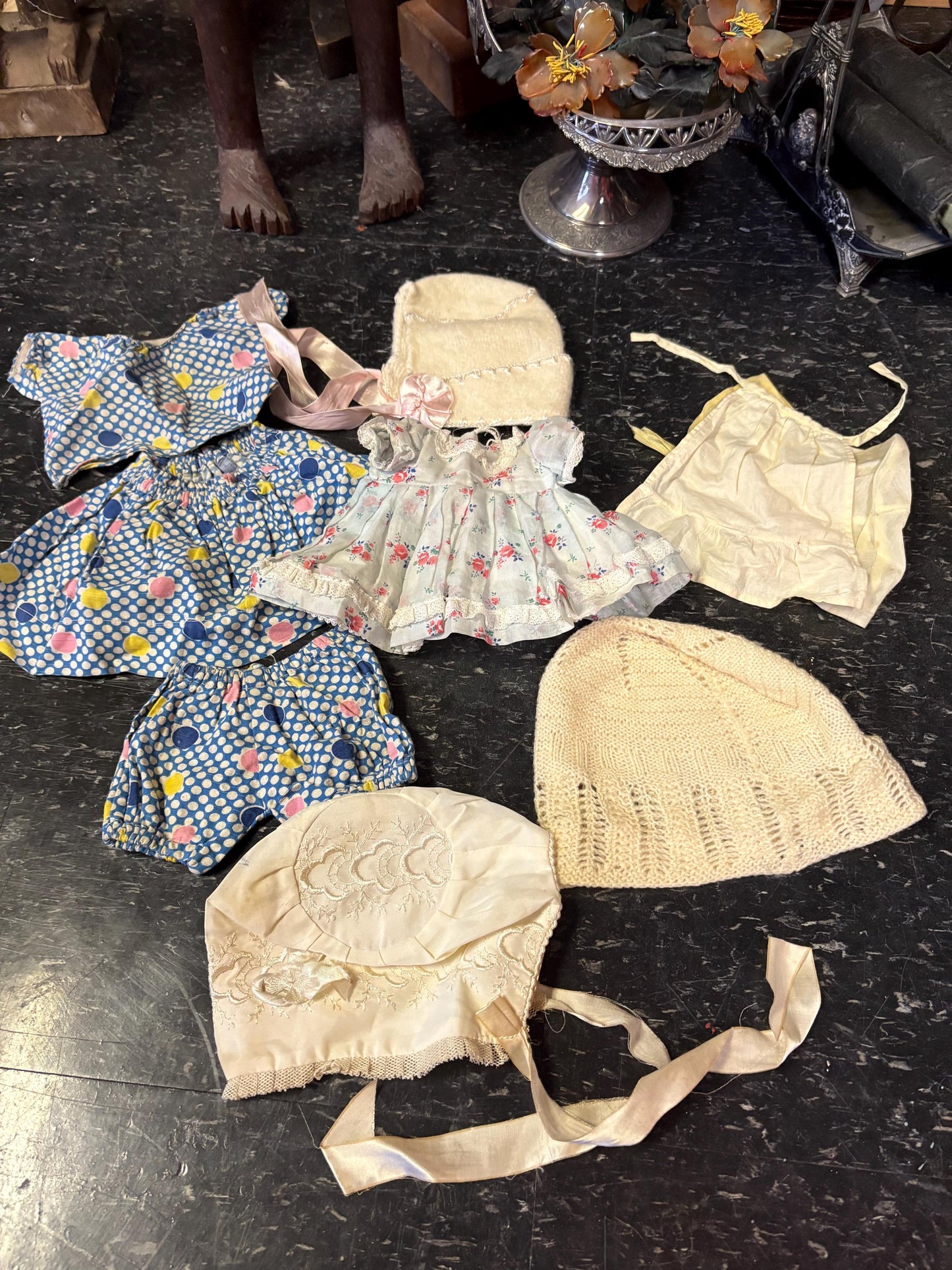 Beautiful lot  of antique doll clothes  great value  from major collection