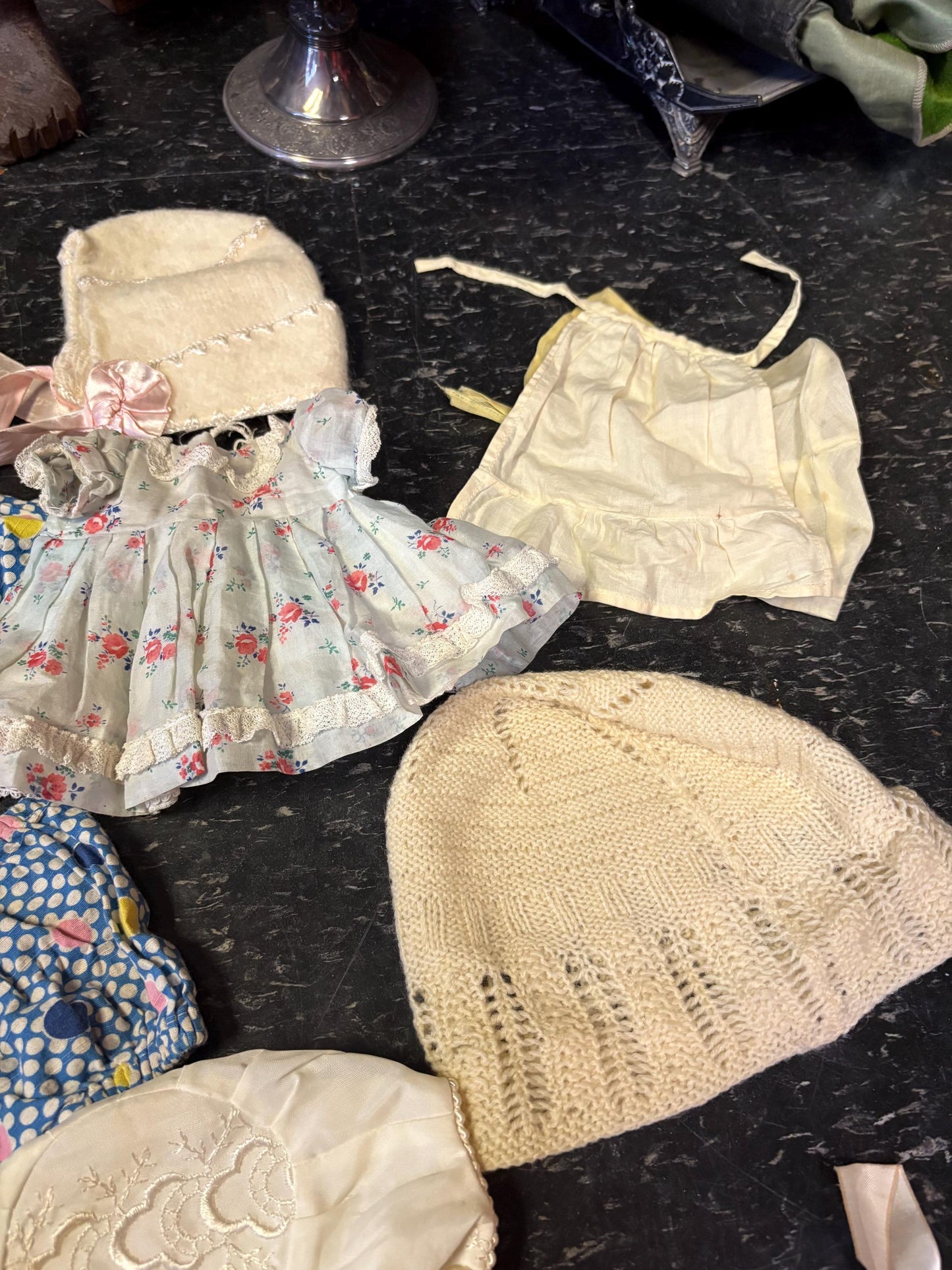 Beautiful lot  of antique doll clothes  great value  from major collection
