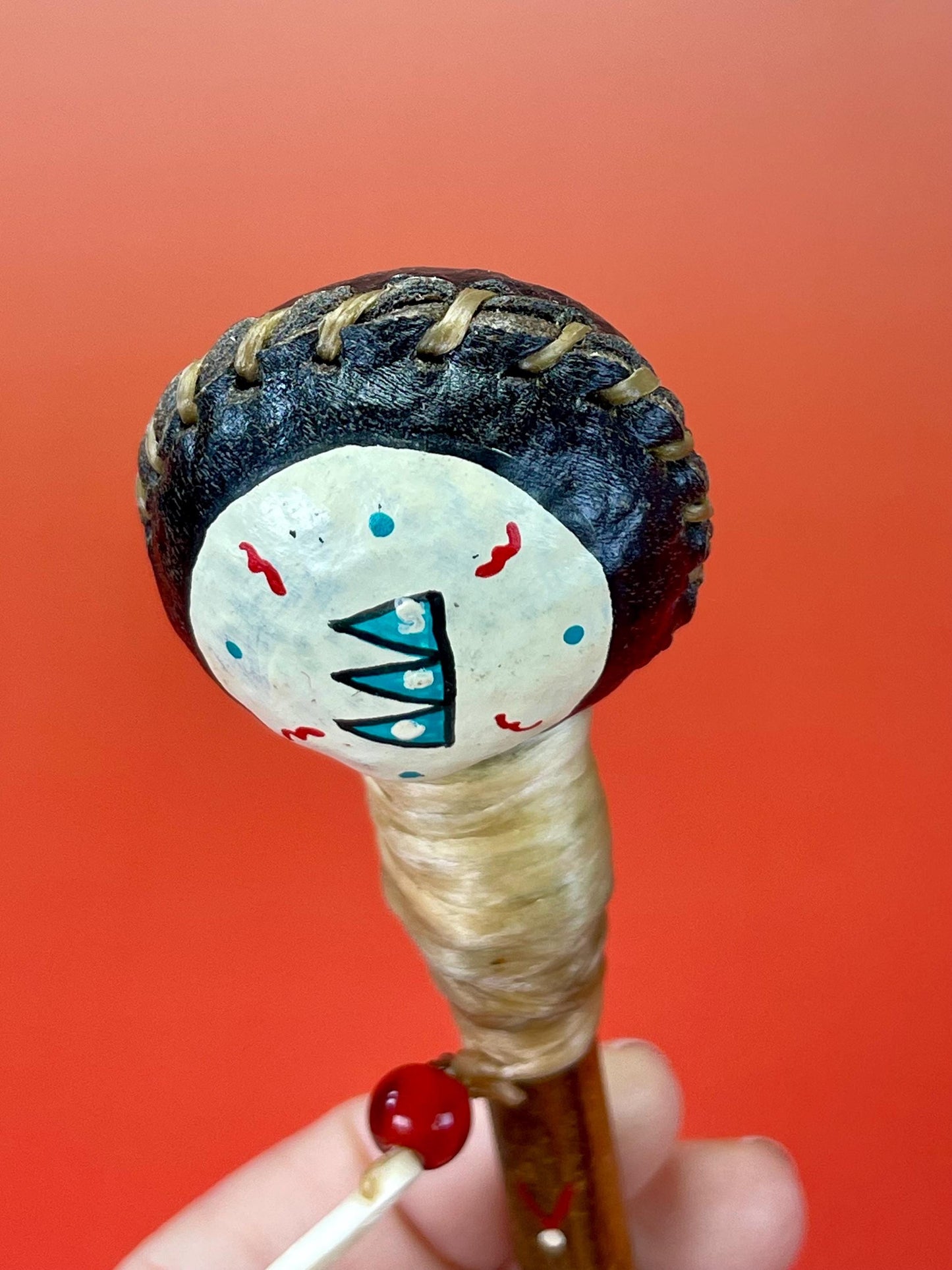 Lovely indigenous first nations rattle with great sound cool gift  value priced  6.5 inches